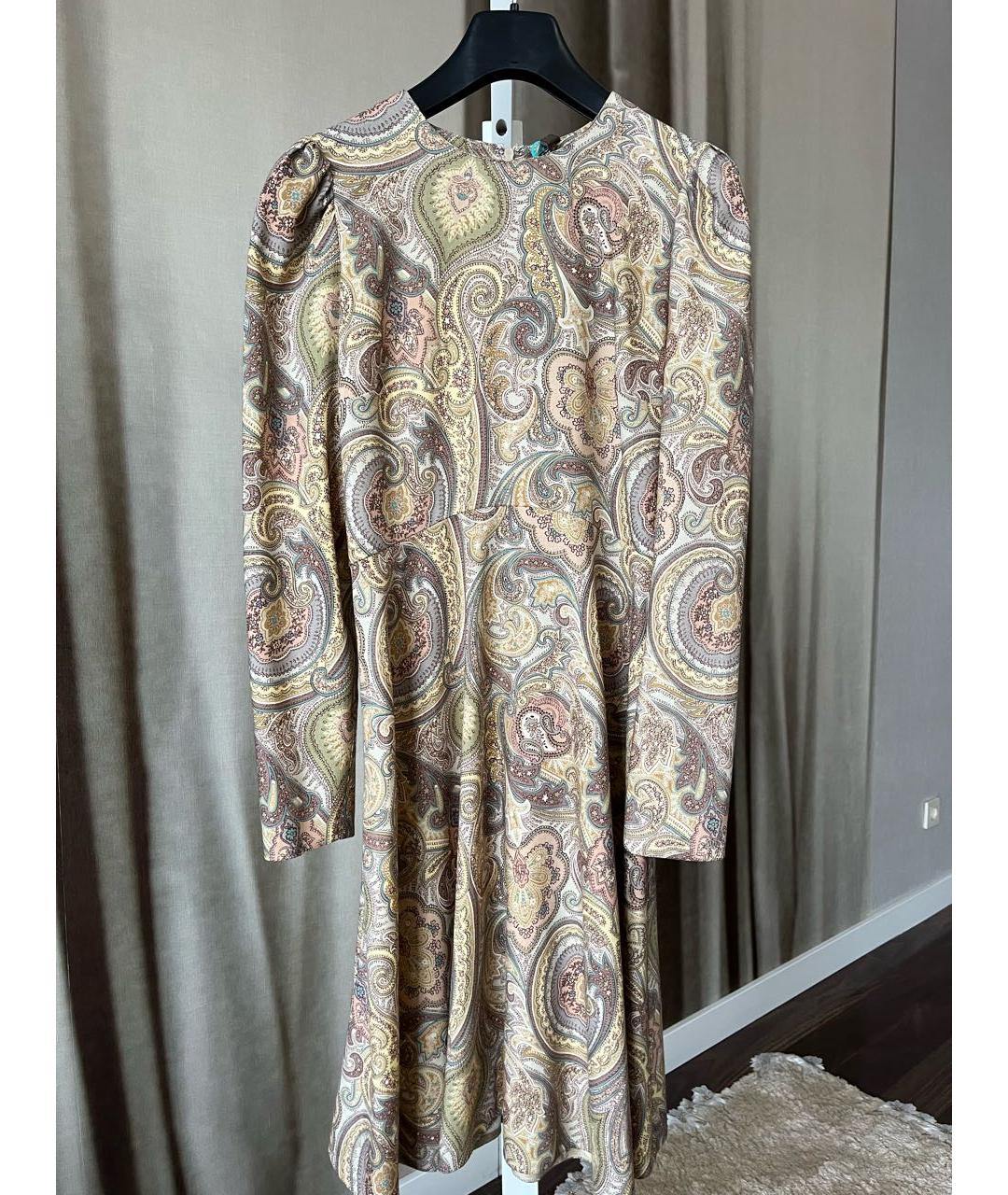 ETRO Бежевое шерстяное платье, фото 9