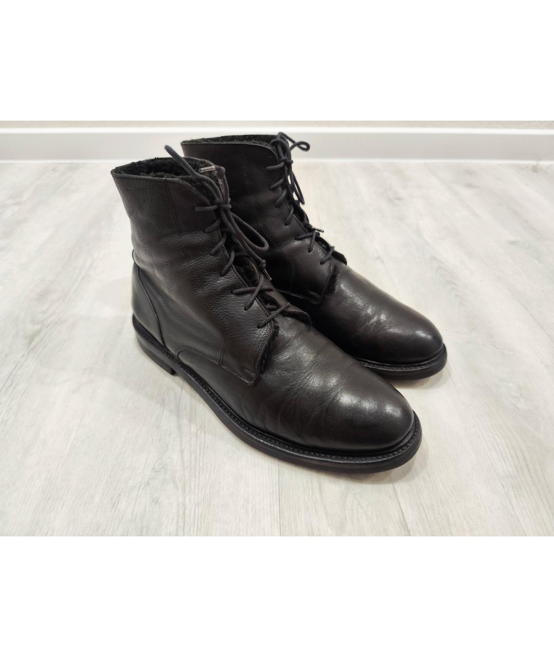 GIANFRANCO FERRE Черные кожаные высокие ботинки, фото 5