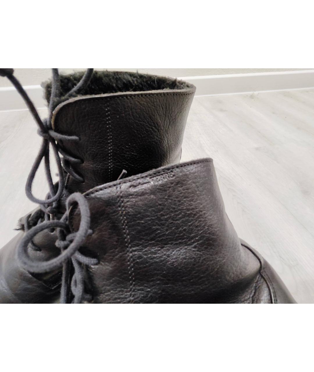 GIANFRANCO FERRE Черные кожаные высокие ботинки, фото 8