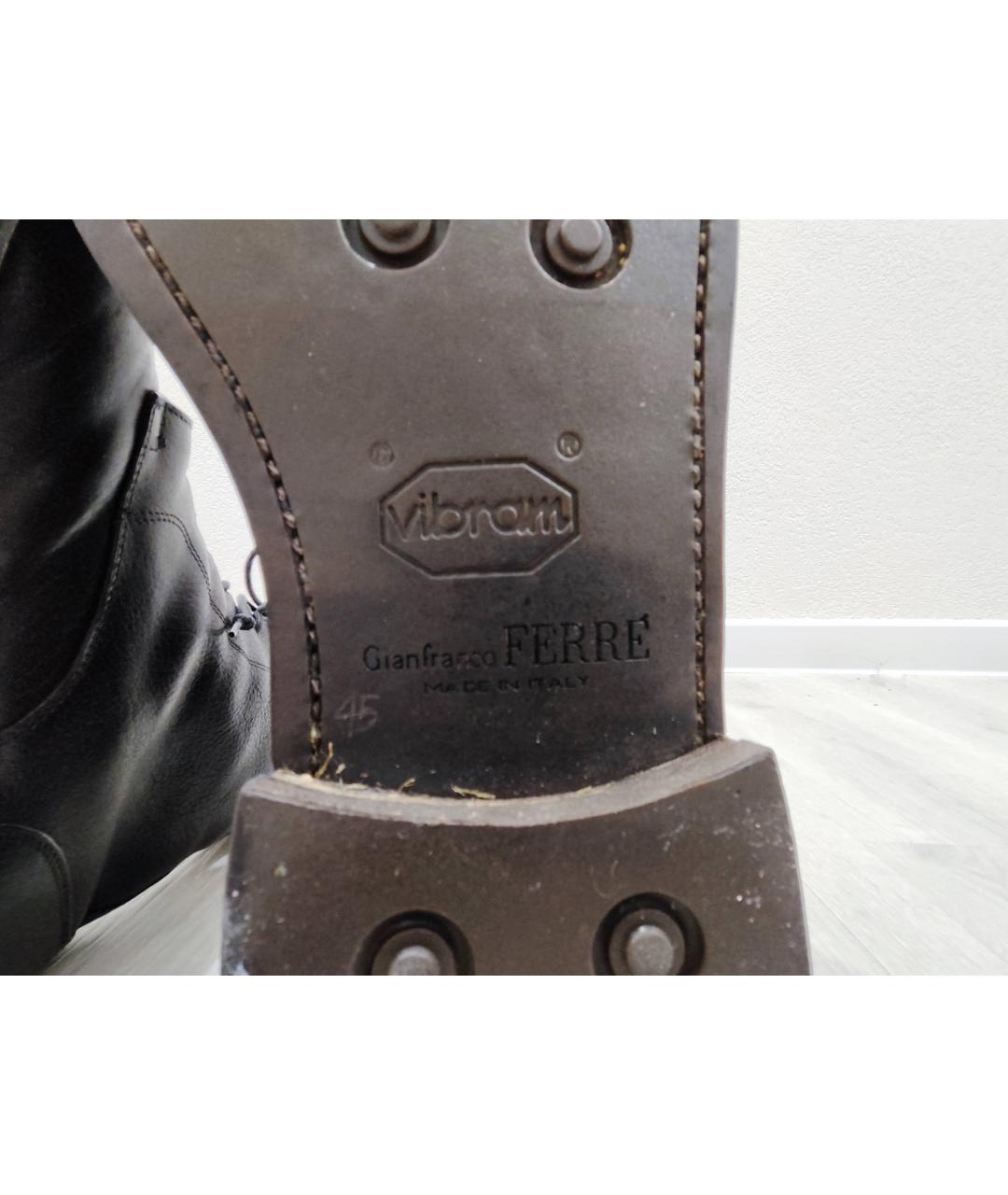 GIANFRANCO FERRE Черные кожаные высокие ботинки, фото 7