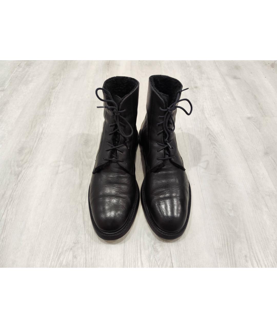 GIANFRANCO FERRE Черные кожаные высокие ботинки, фото 2