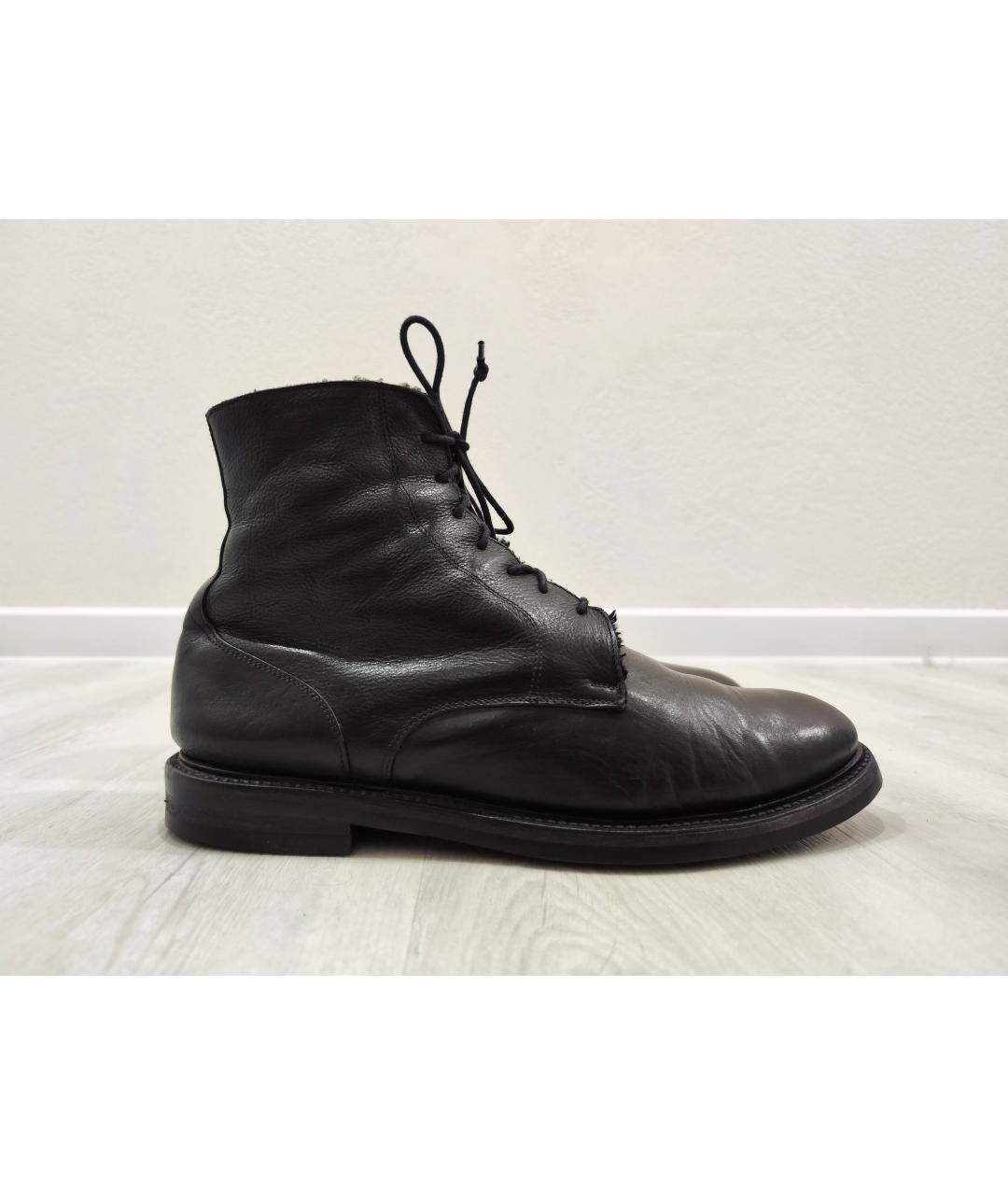 GIANFRANCO FERRE Черные кожаные высокие ботинки, фото 10