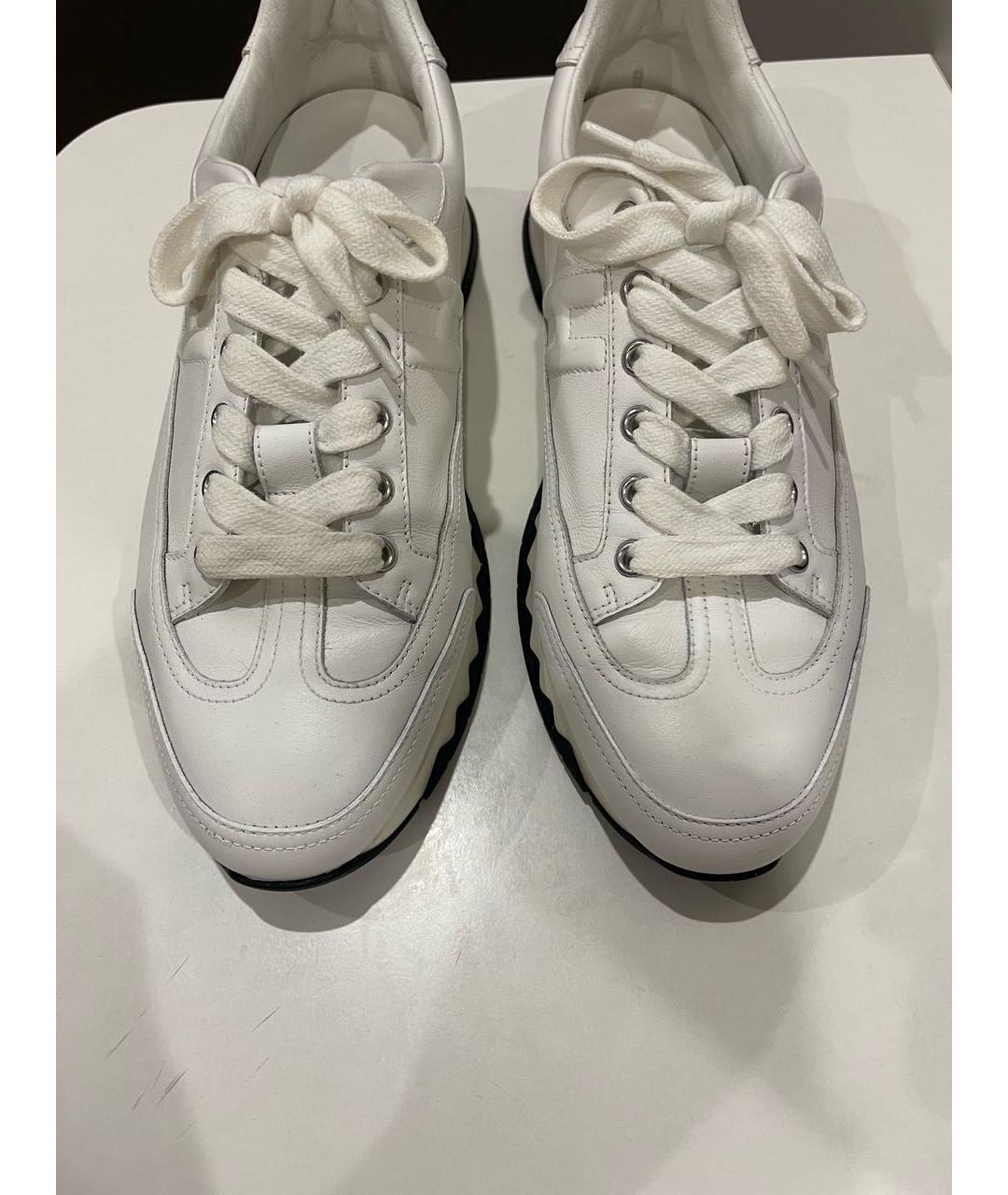 HERMES PRE-OWNED Белые кожаные высокие кроссовки / кеды, фото 2