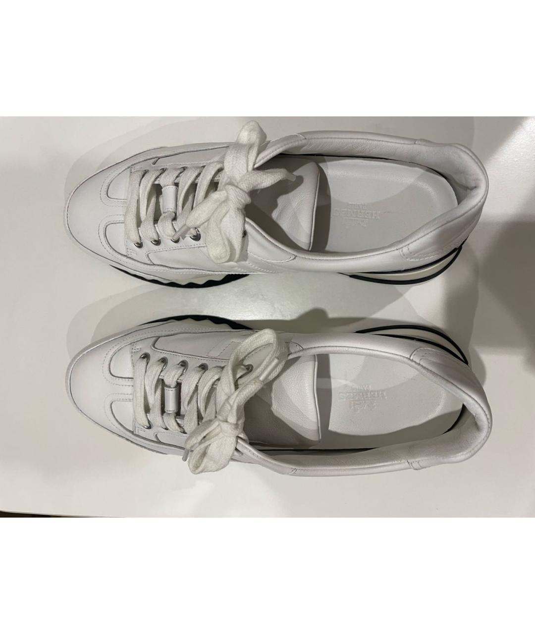 HERMES PRE-OWNED Белые кожаные высокие кроссовки / кеды, фото 3