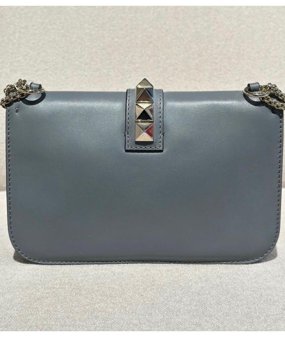VALENTINO Голубая кожаная сумка через плечо, фото 3