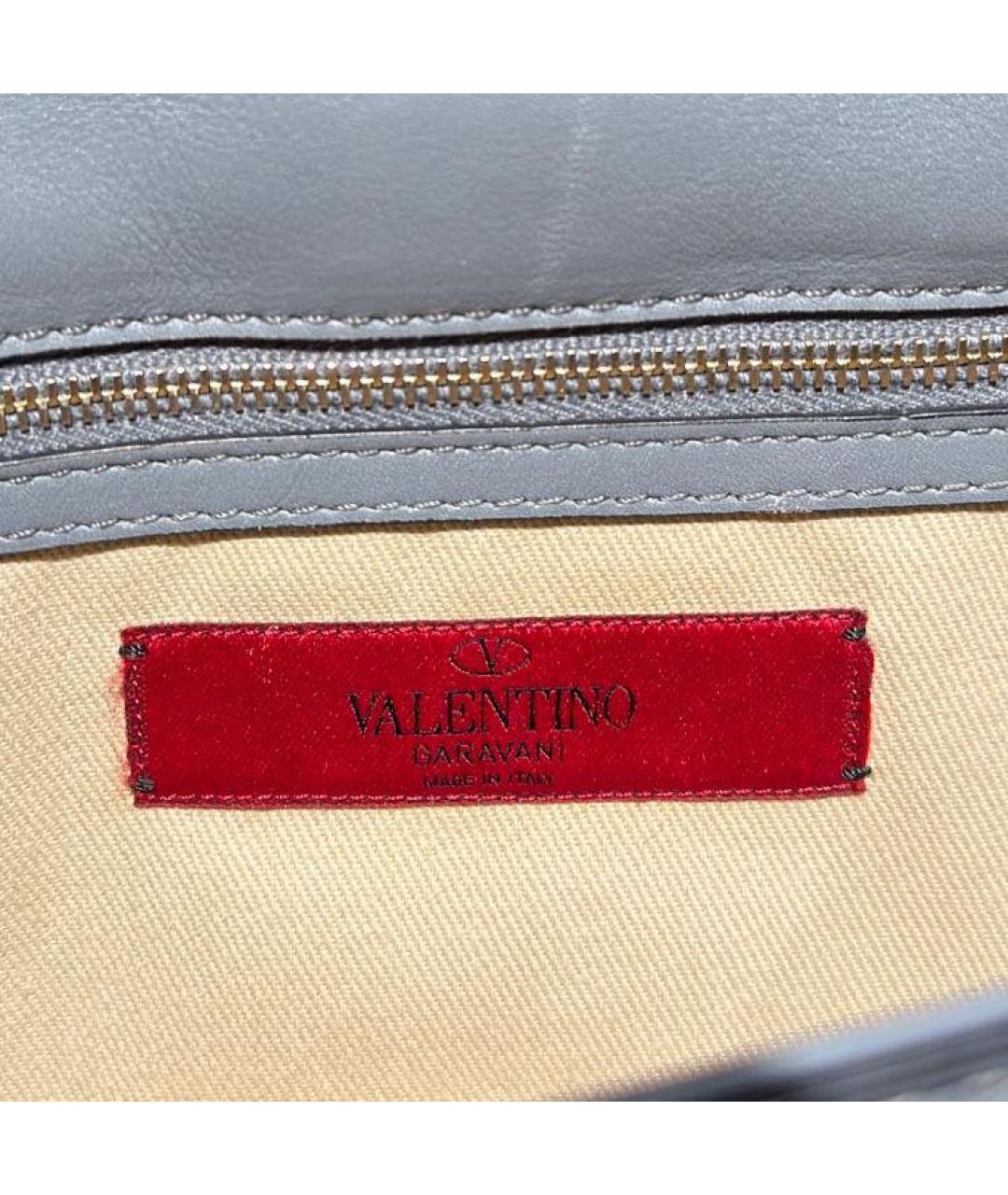 VALENTINO Голубая кожаная сумка через плечо, фото 2