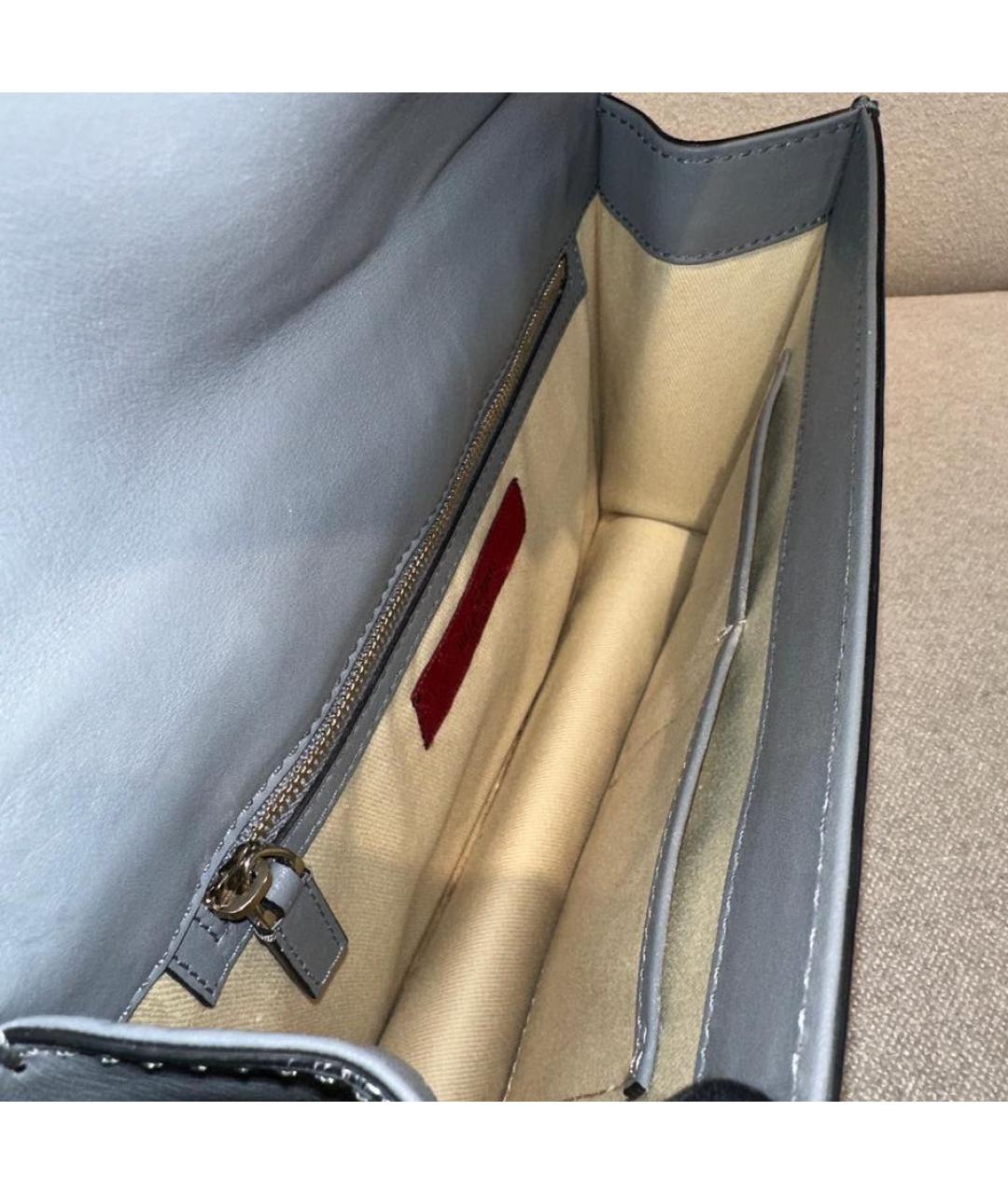 VALENTINO Голубая кожаная сумка через плечо, фото 5