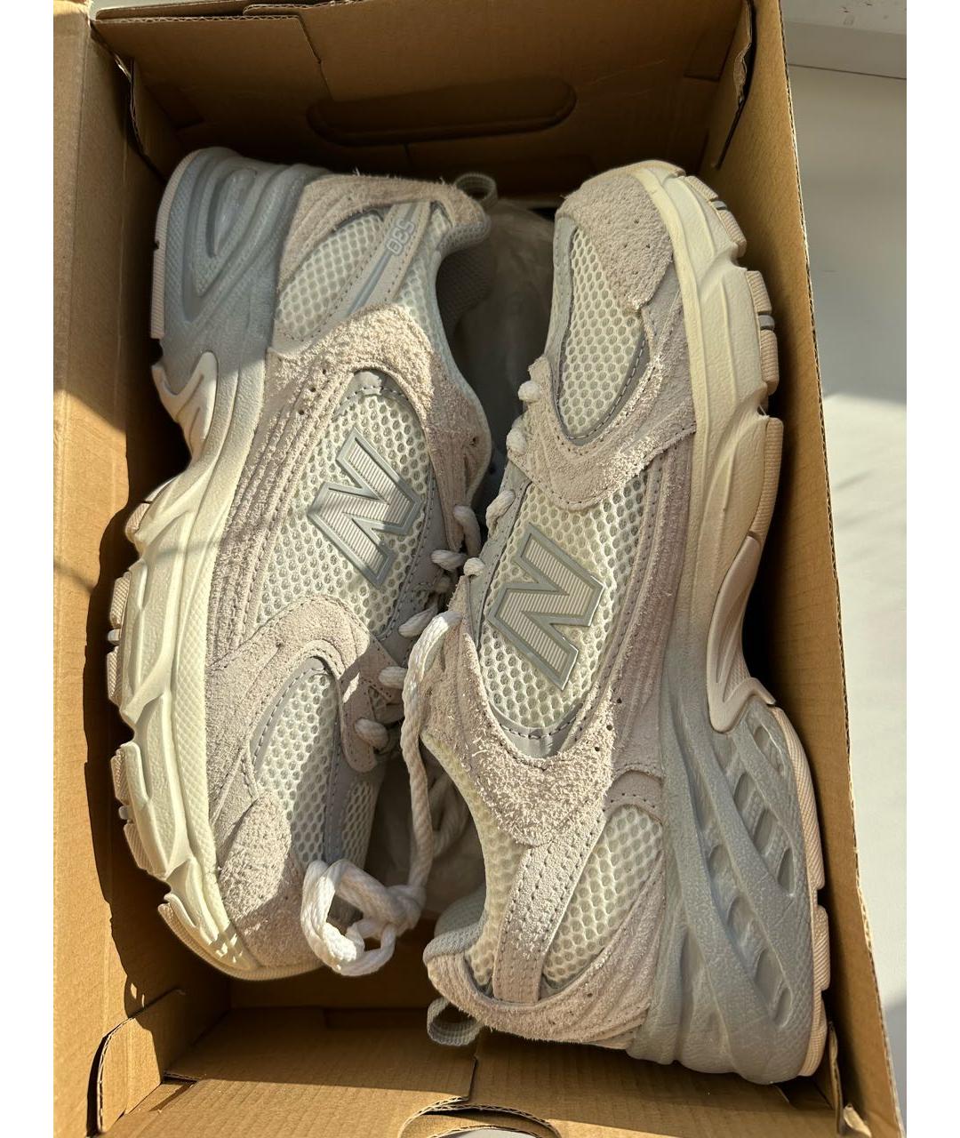 NEW BALANCE Бежевые замшевые кроссовки, фото 3