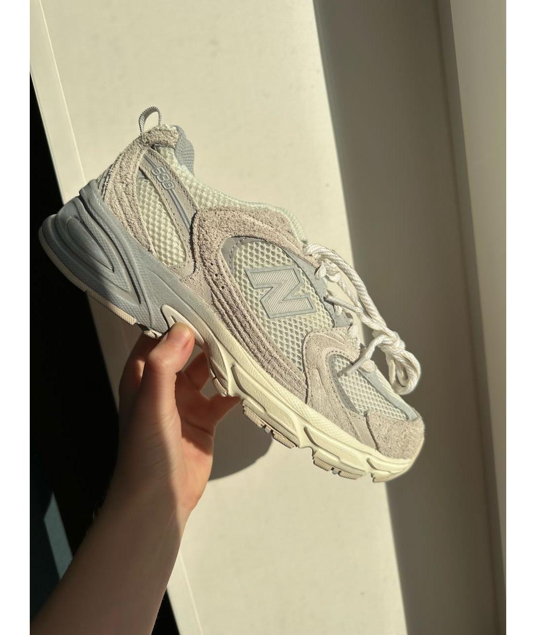 NEW BALANCE Бежевые замшевые кроссовки, фото 4