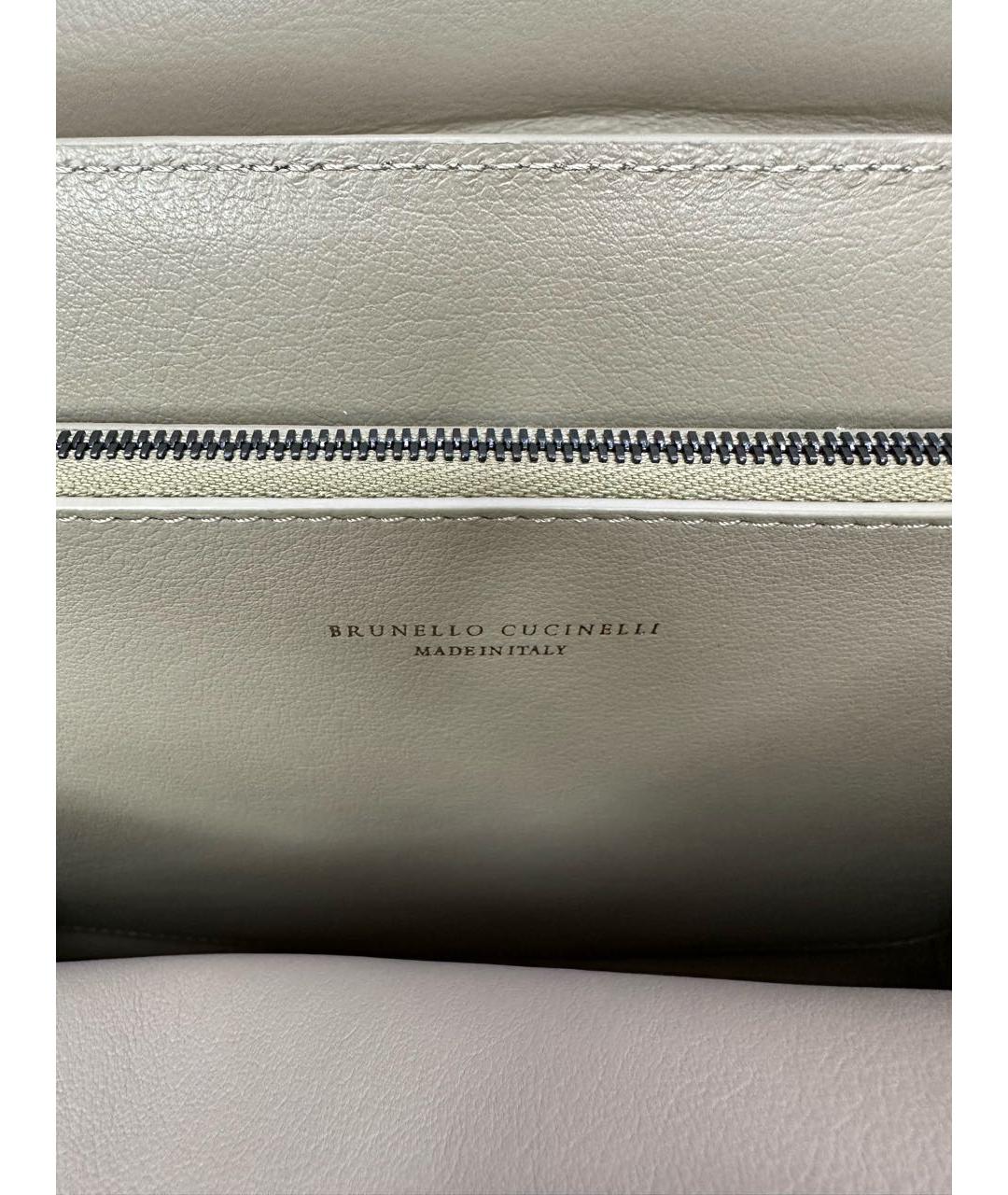 BRUNELLO CUCINELLI Бежевая замшевая сумка через плечо, фото 6
