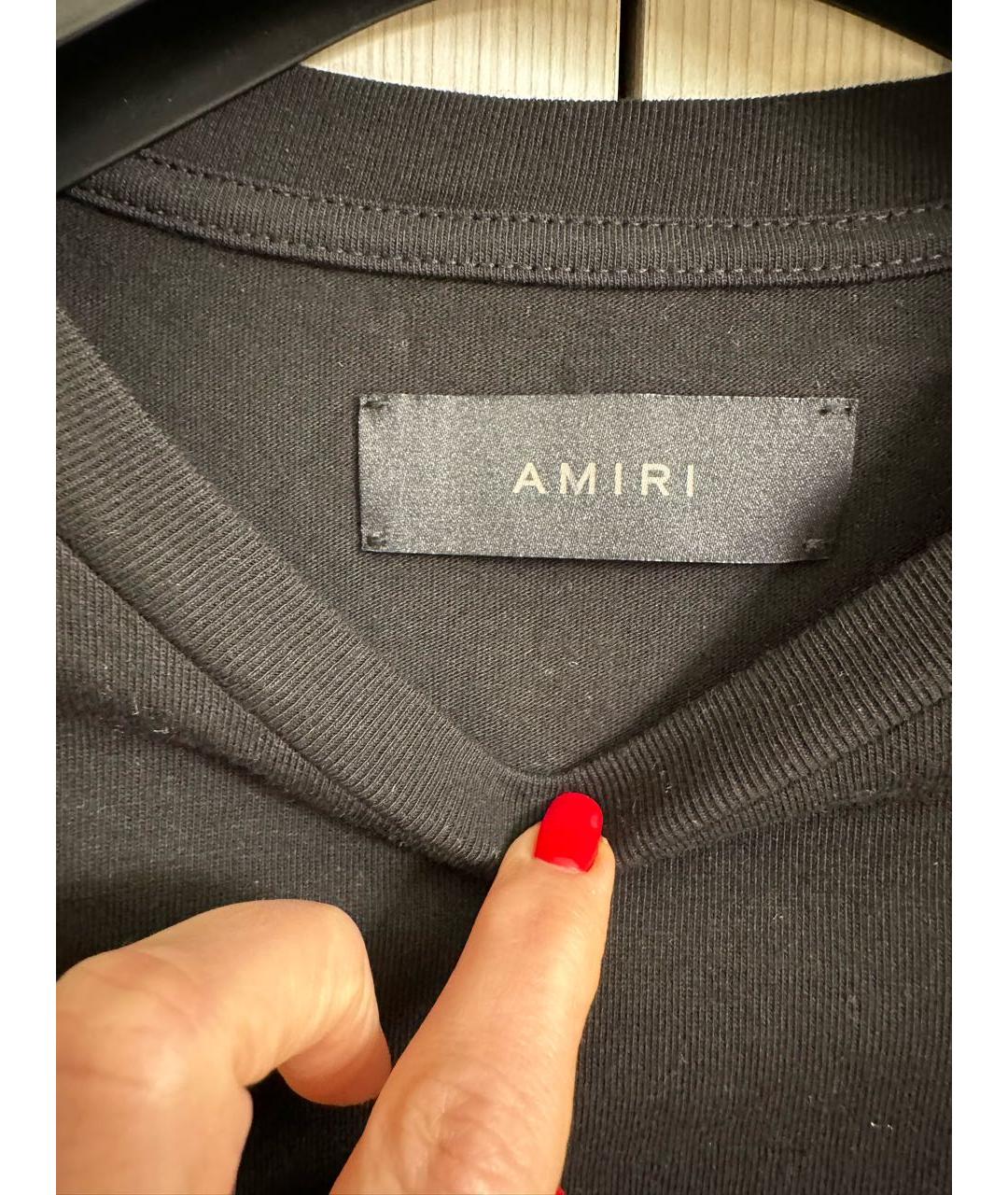 AMIRI Черная хлопковая футболка, фото 4