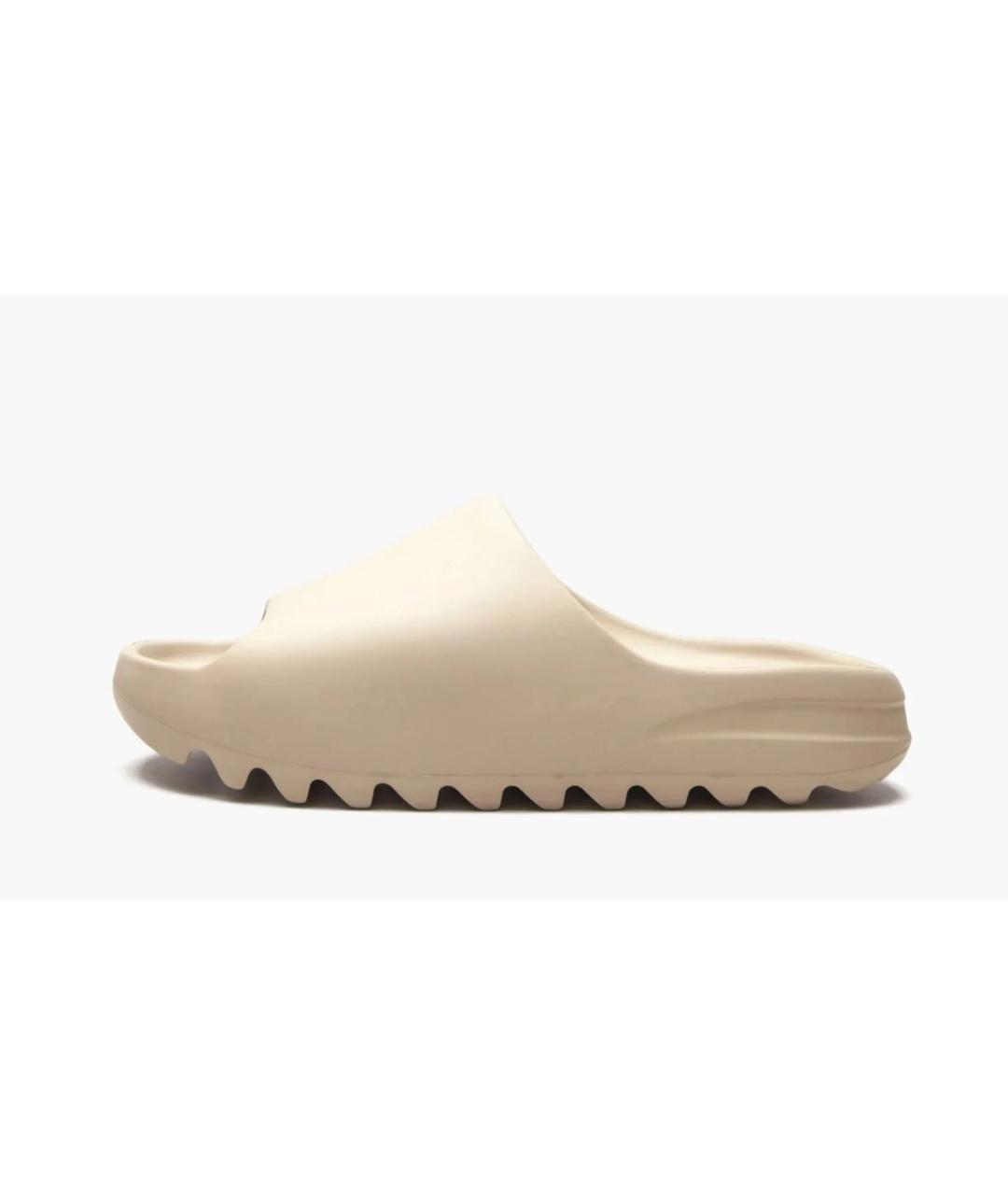 ADIDAS YEEZY Бежевые резиновые шлепанцы, фото 4