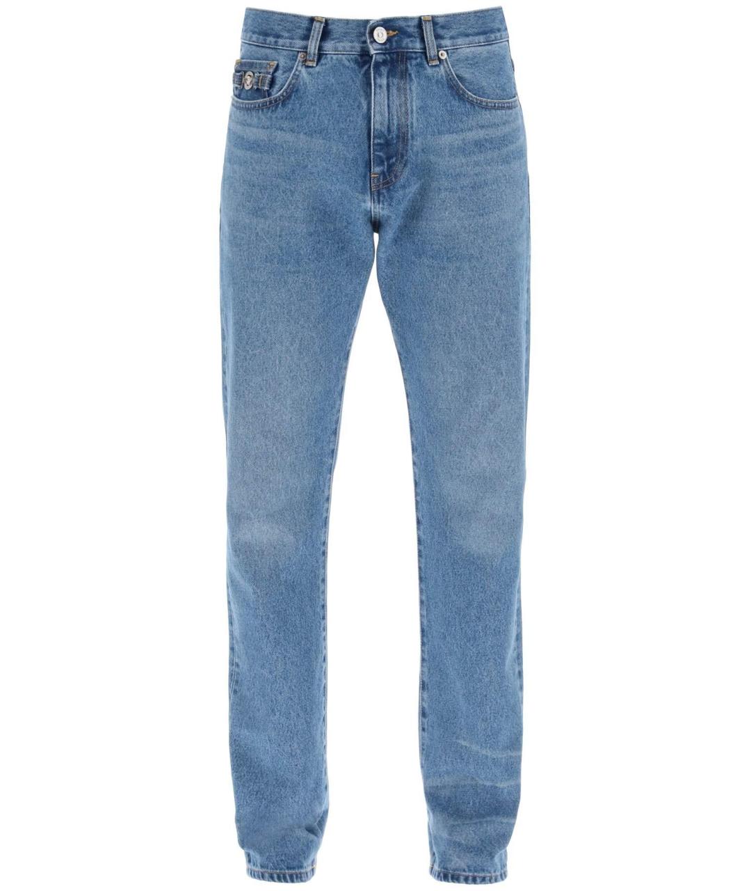 VERSACE Голубые прямые джинсы, фото 1