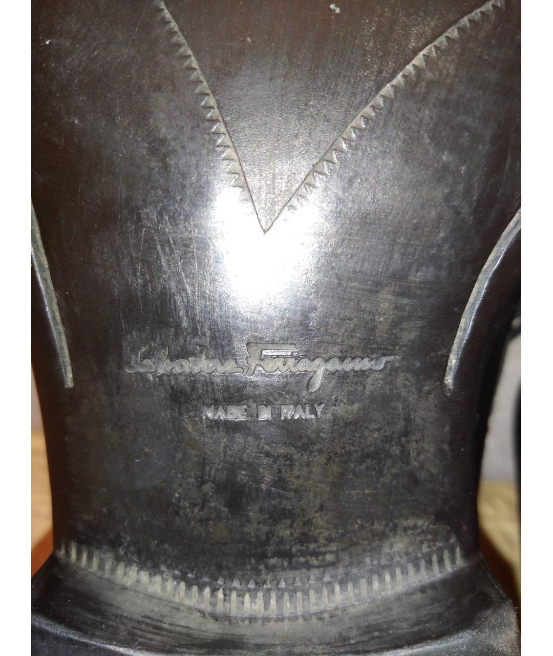 SALVATORE FERRAGAMO Черные кожаные туфли, фото 7