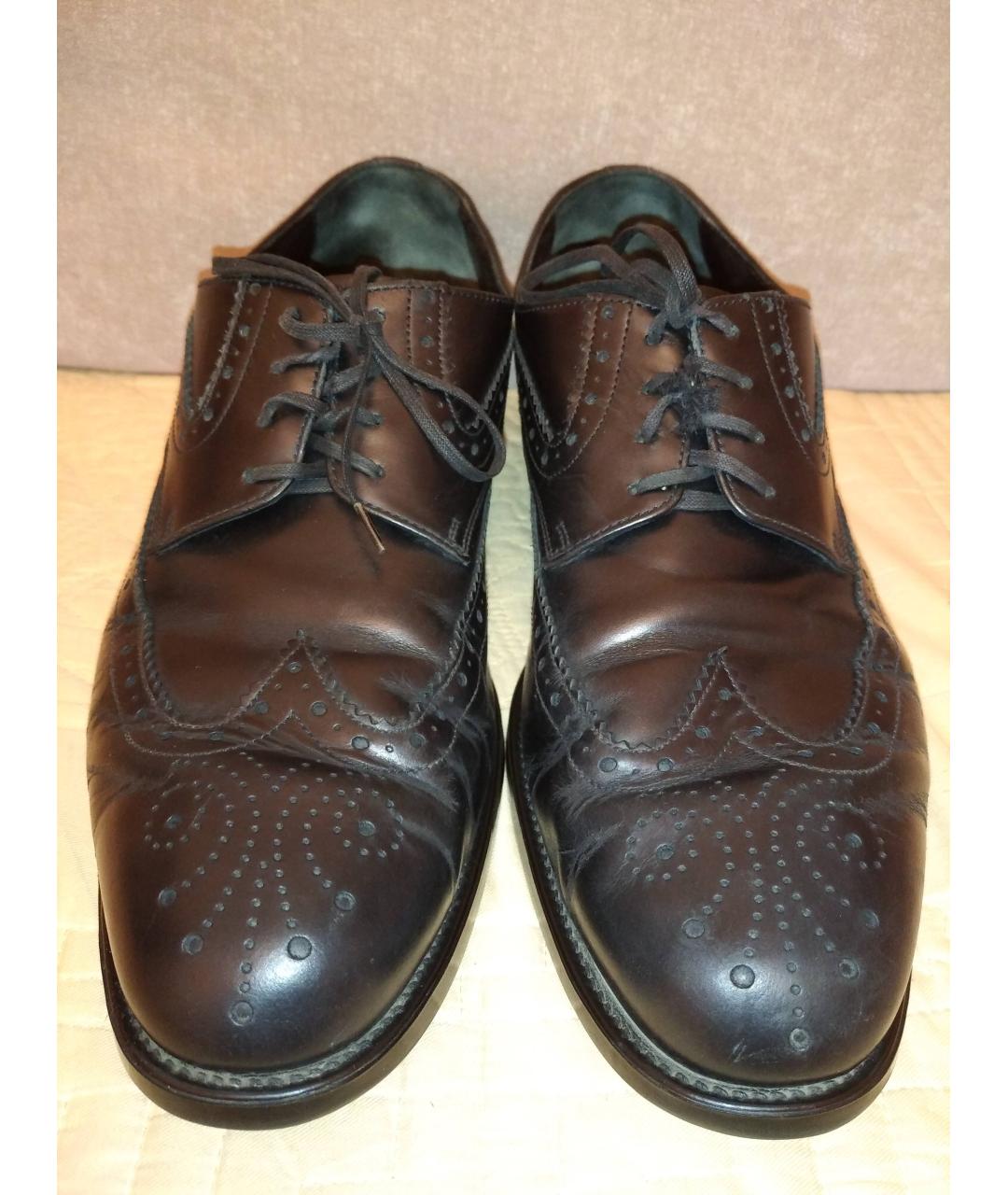 SALVATORE FERRAGAMO Черные кожаные туфли, фото 2