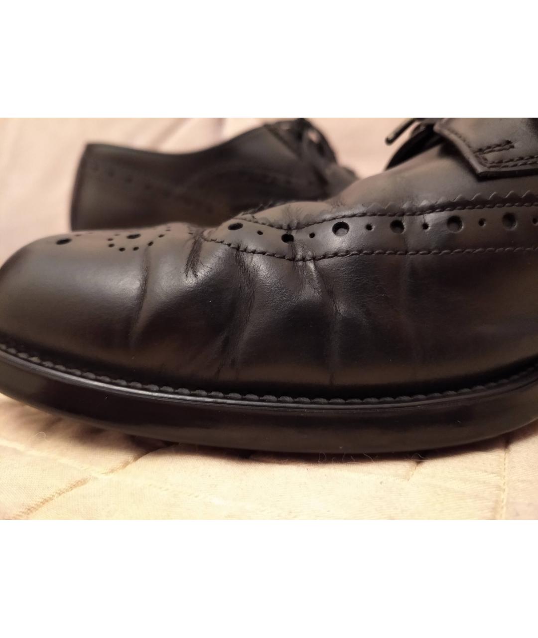 SALVATORE FERRAGAMO Черные кожаные туфли, фото 9
