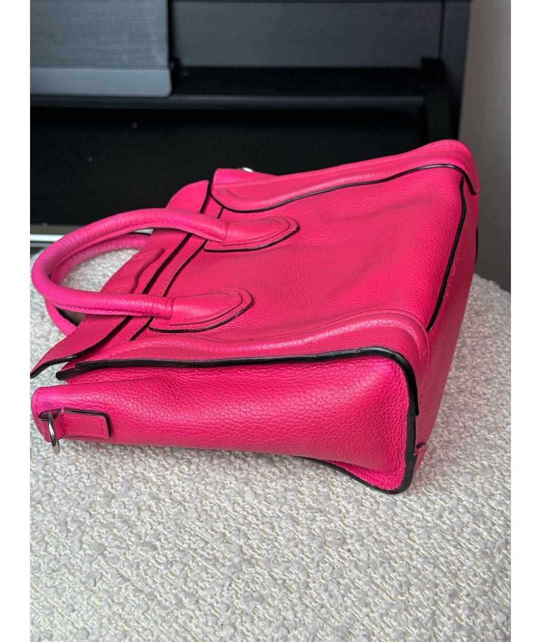 CELINE Розовая кожаная сумка через плечо, фото 8