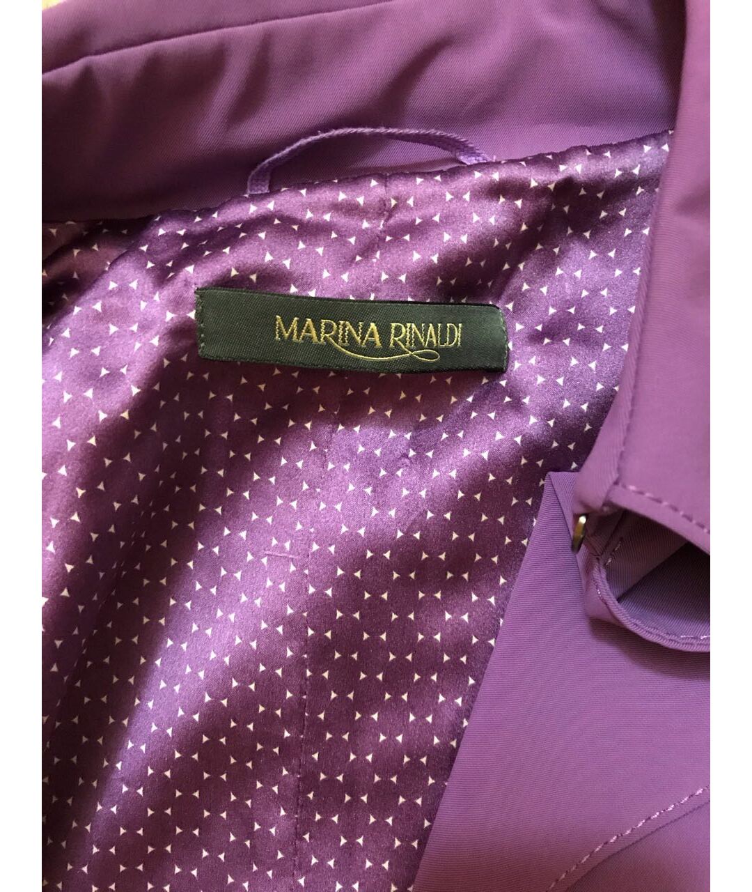 MARINA RINALDI Фиолетовый полиамидовый тренч/плащ, фото 3