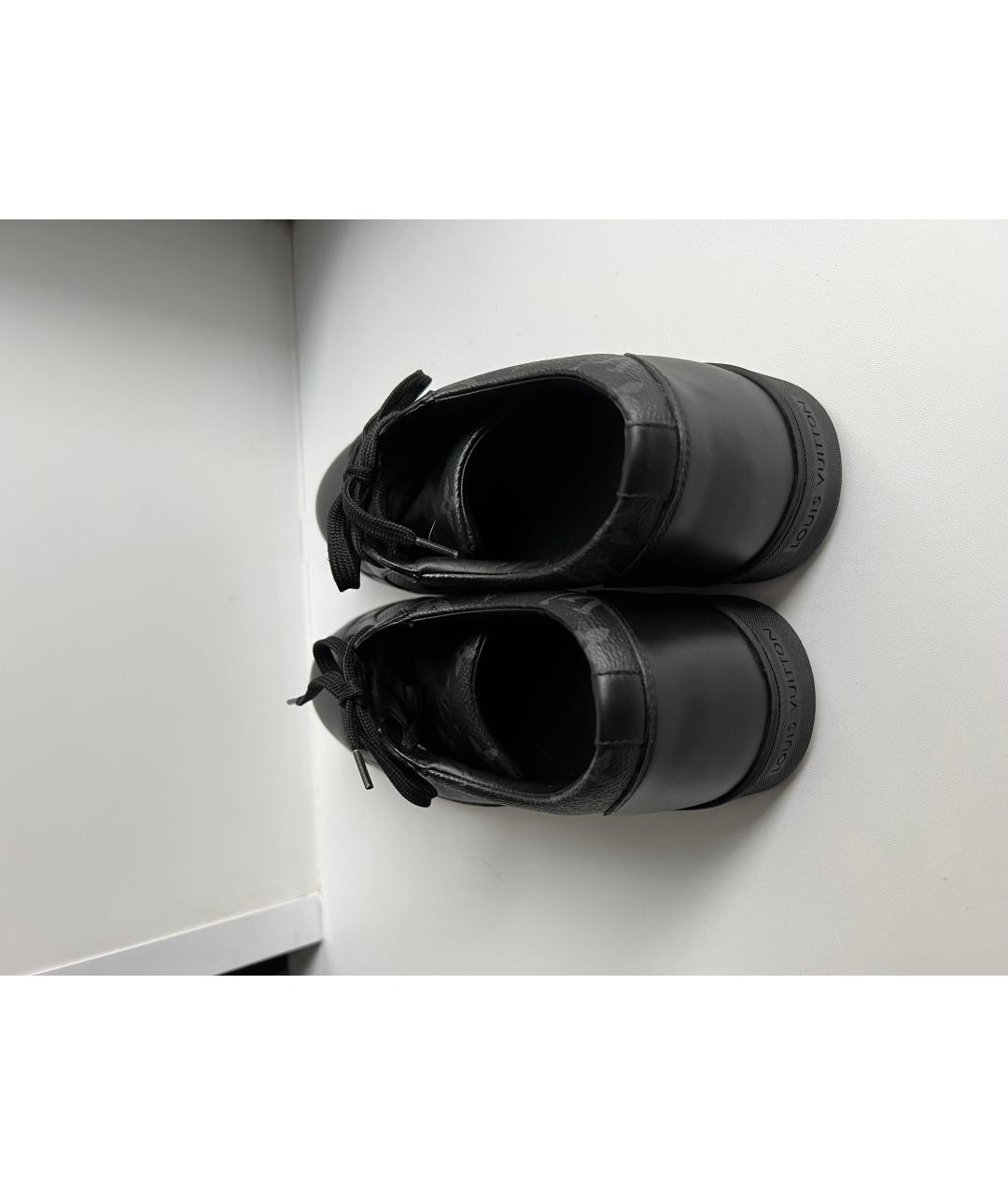 LOUIS VUITTON Черные кожаные низкие кроссовки / кеды, фото 4