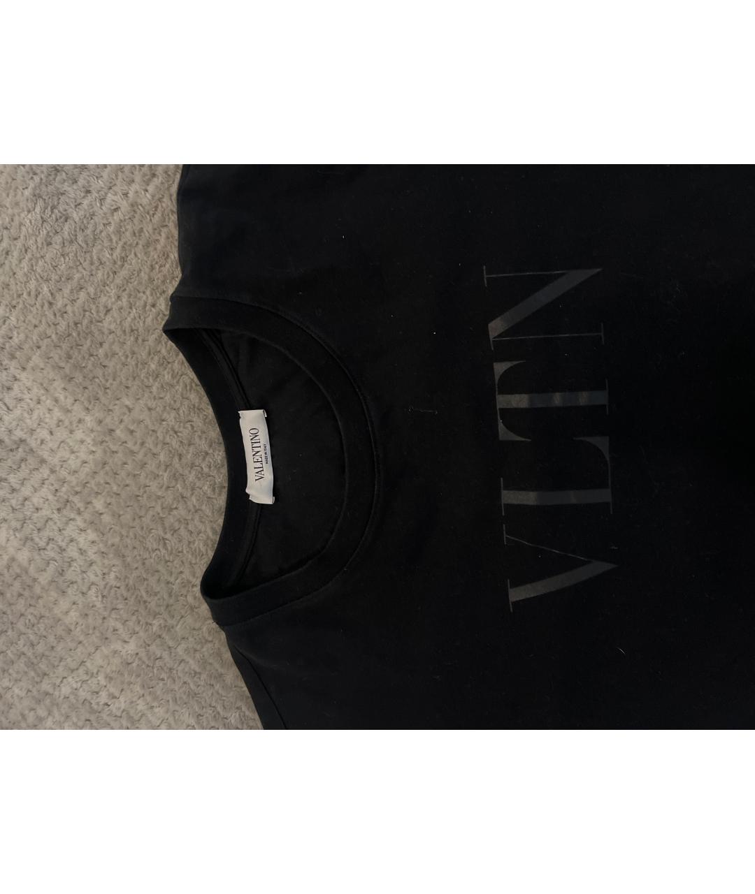 VALENTINO Черная хлопковая футболка, фото 4