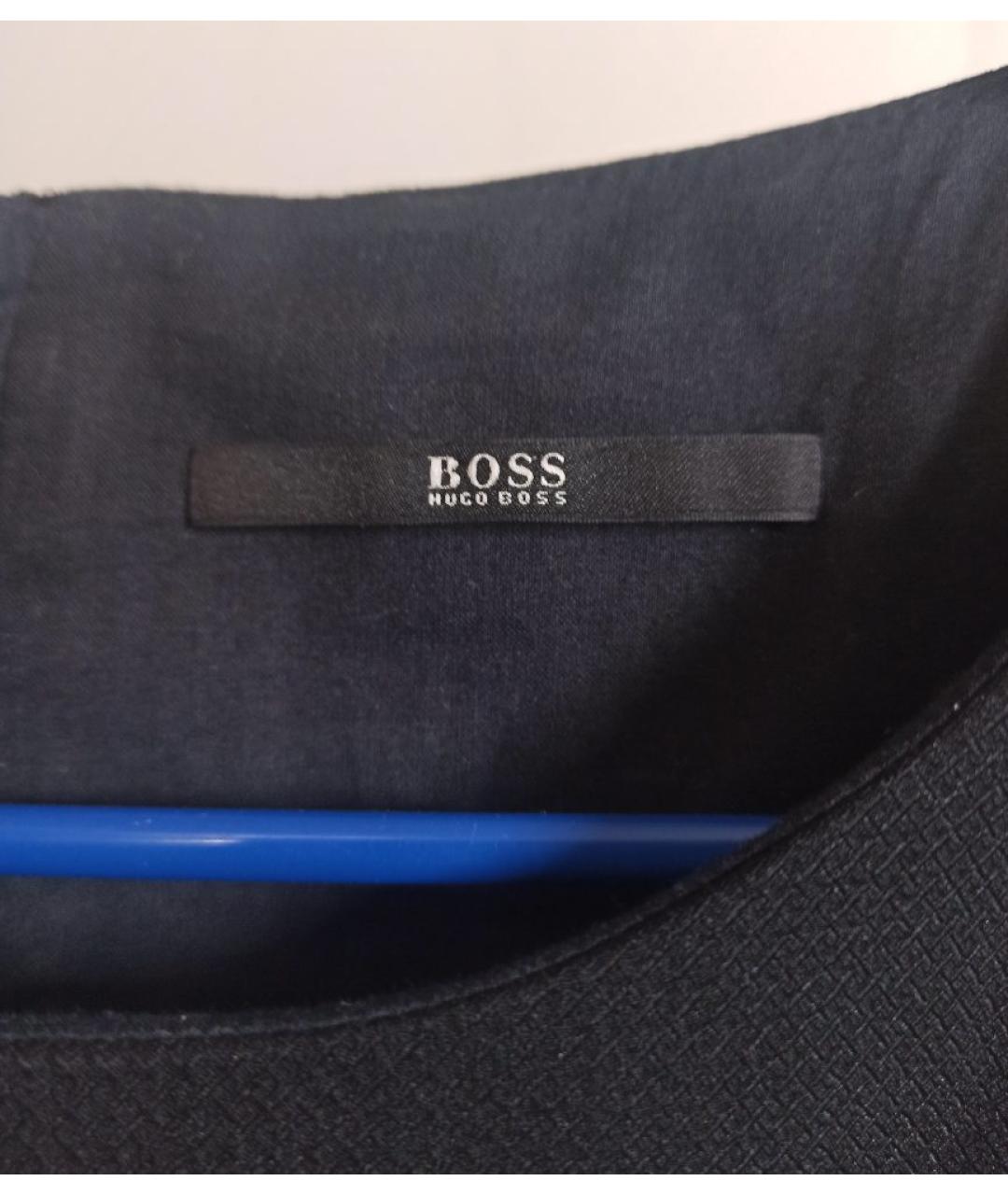 HUGO BOSS Черное шерстяное коктейльное платье, фото 5