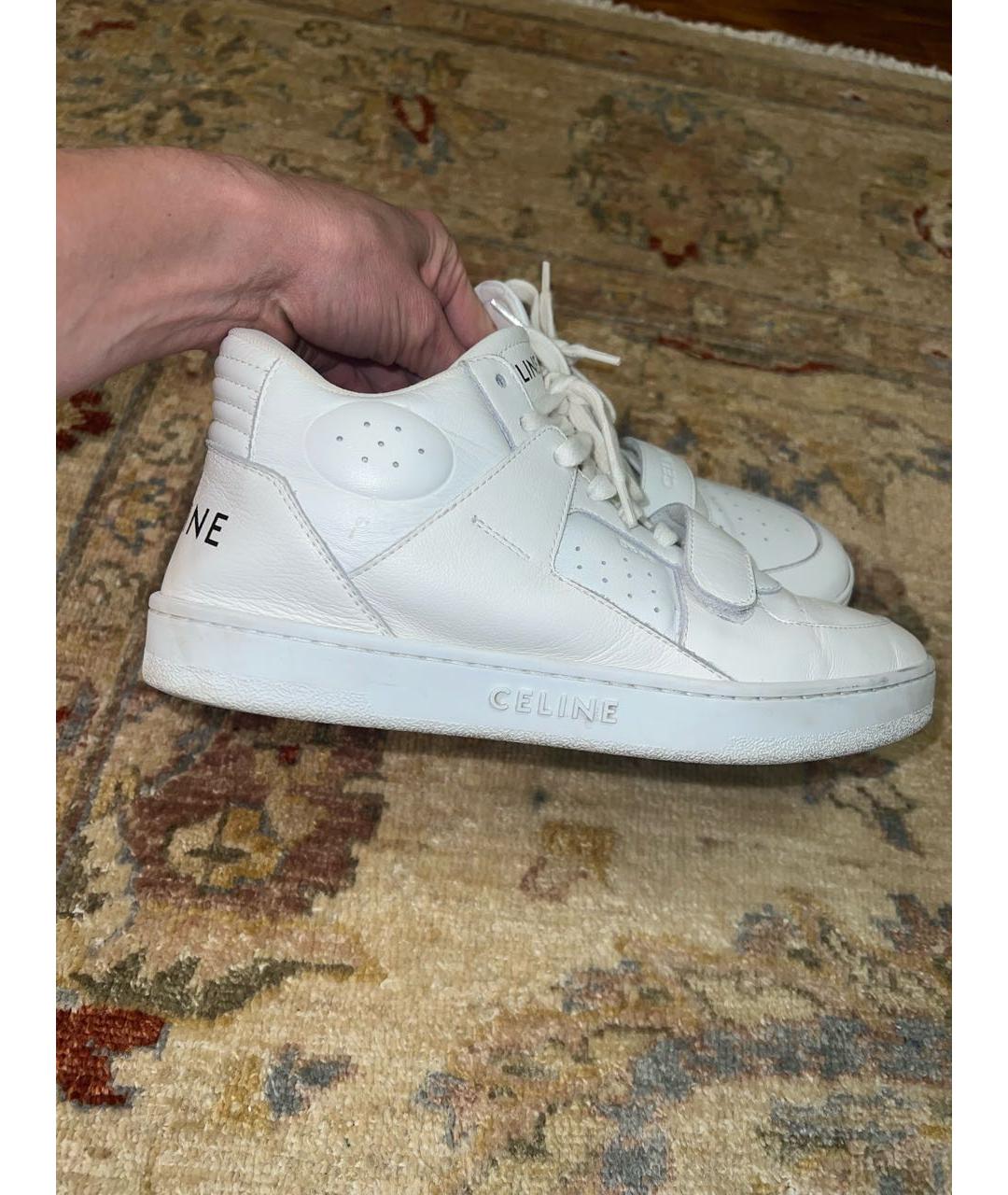 CELINE PRE-OWNED Белые кожаные кроссовки, фото 5