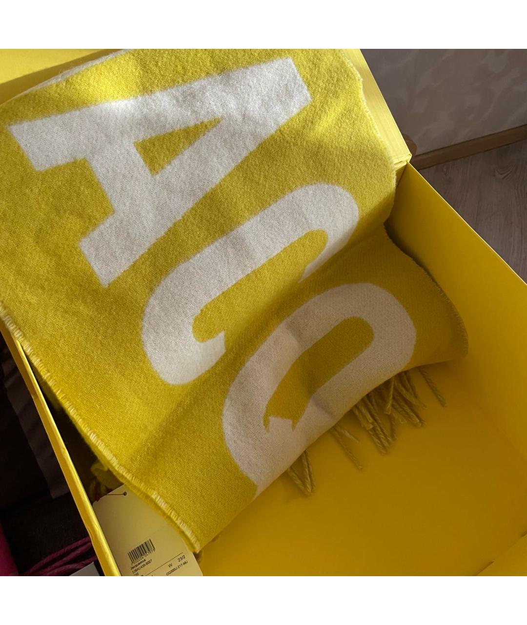 JACQUEMUS Желтый шерстяной шарф, фото 3