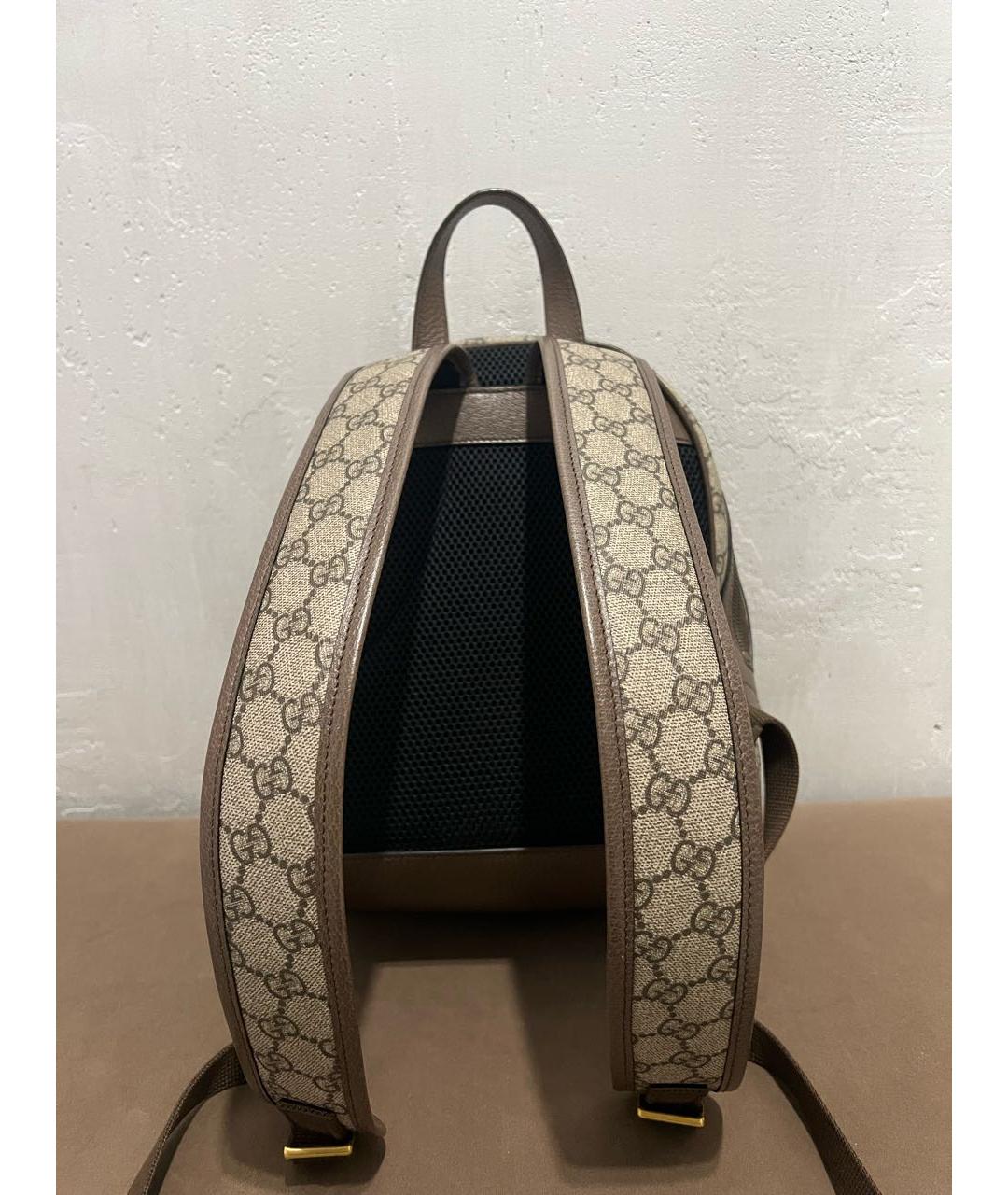 GUCCI Бежевый тканевый рюкзак, фото 4