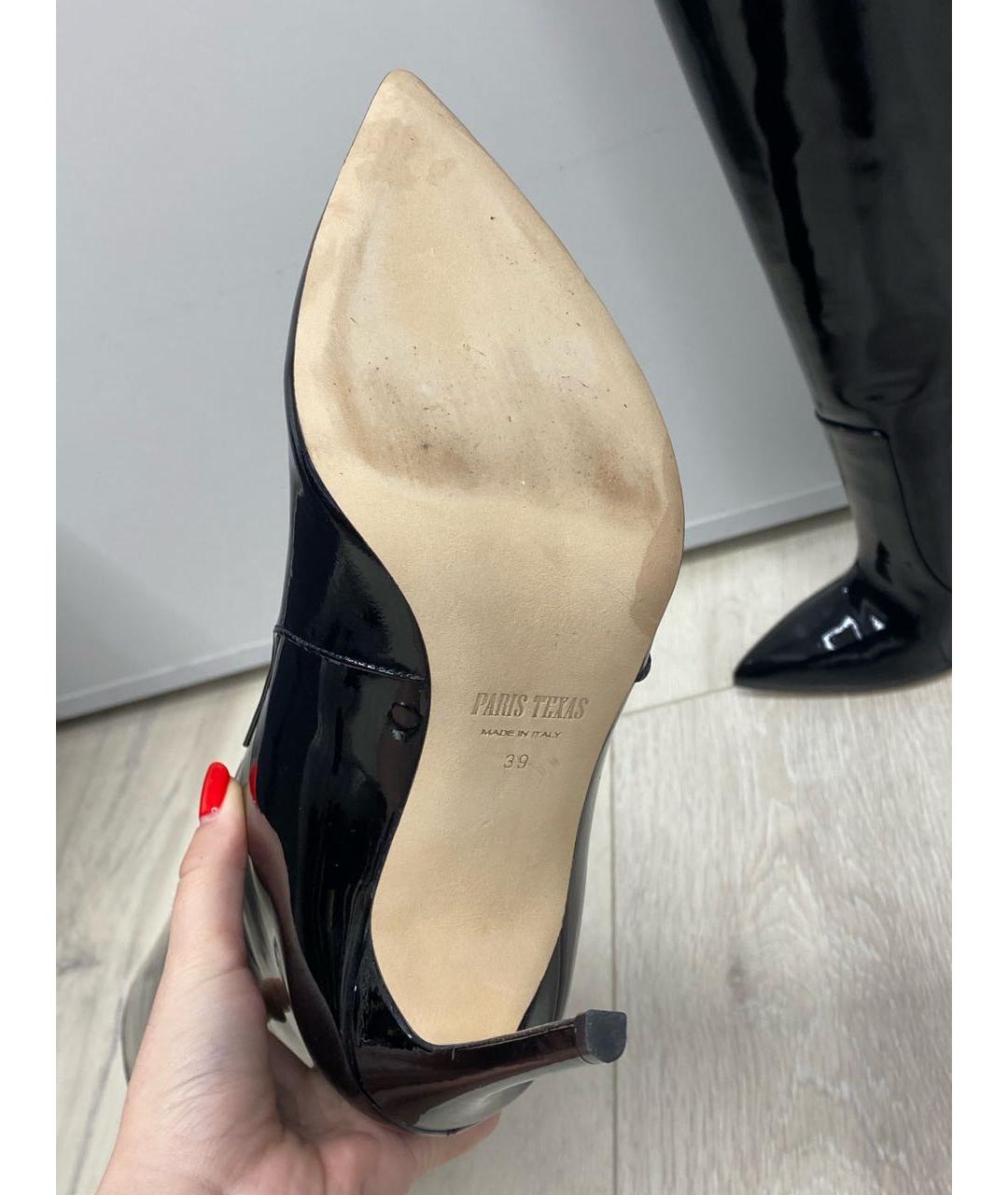 PARIS TEXAS Черные сапоги из лакированной кожи, фото 5