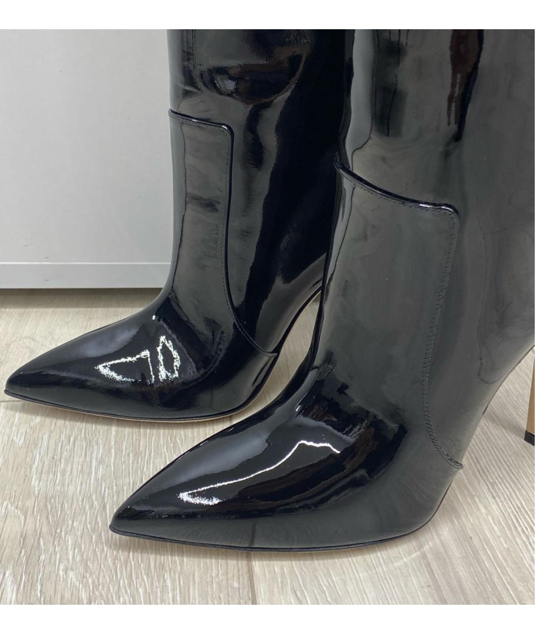 PARIS TEXAS Черные сапоги из лакированной кожи, фото 3