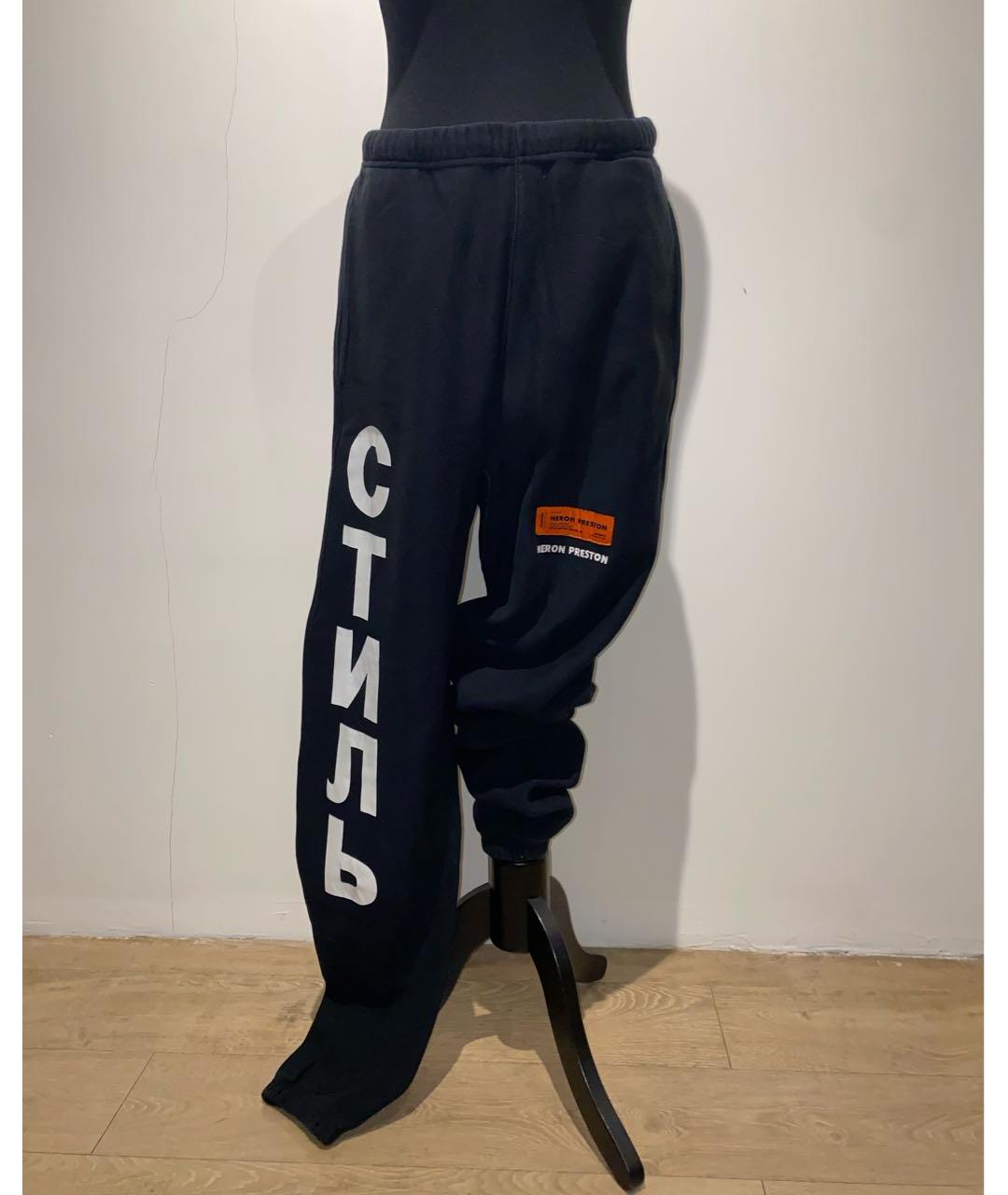 HERON PRESTON Черные хлопковые спортивные брюки и шорты, фото 2