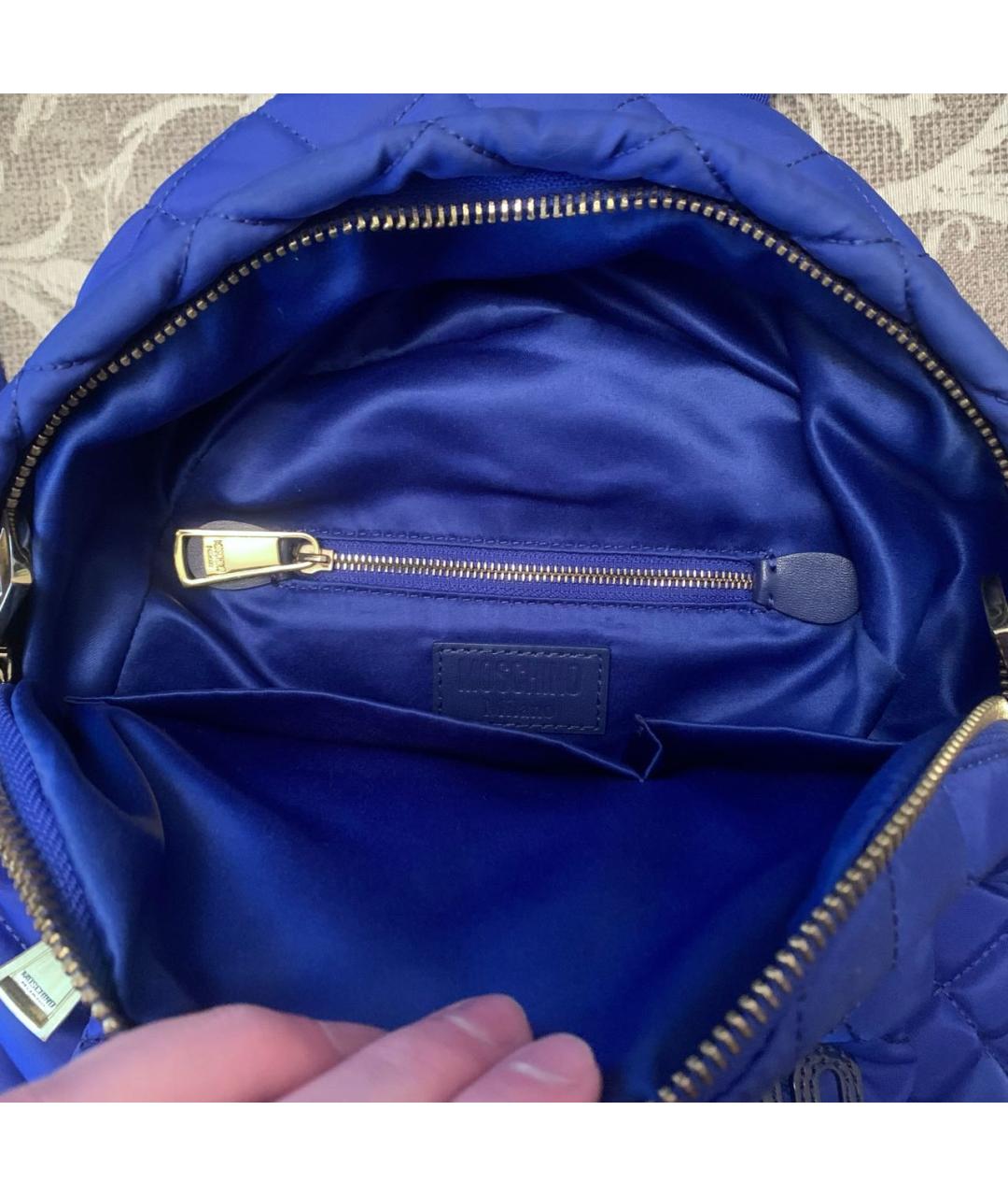 MOSCHINO Синий тканевый рюкзак, фото 4