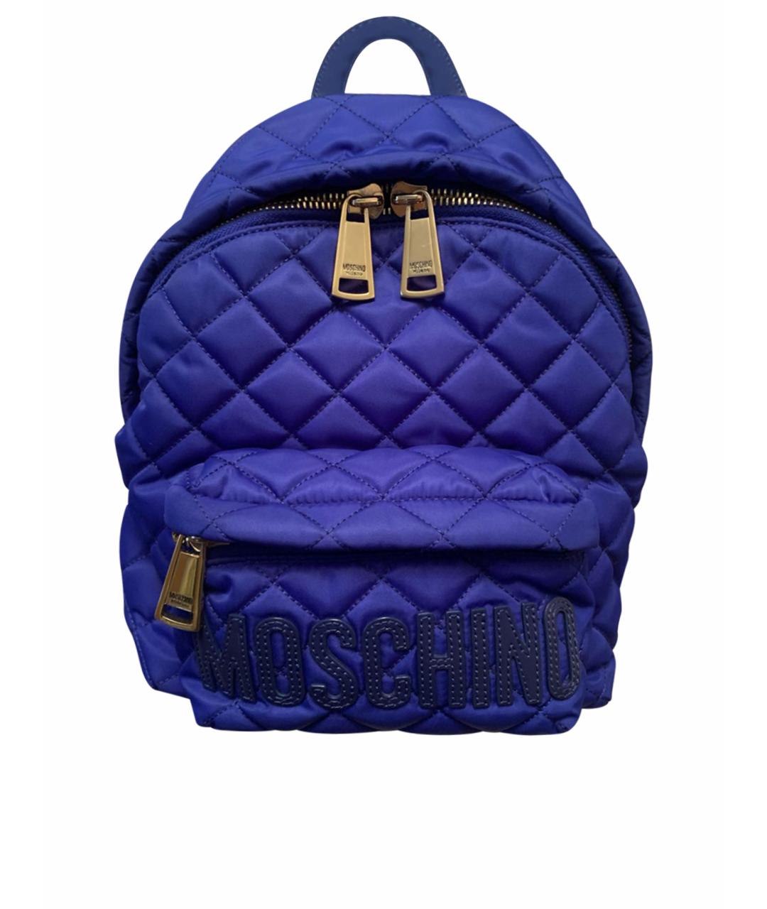 MOSCHINO Синий тканевый рюкзак, фото 1