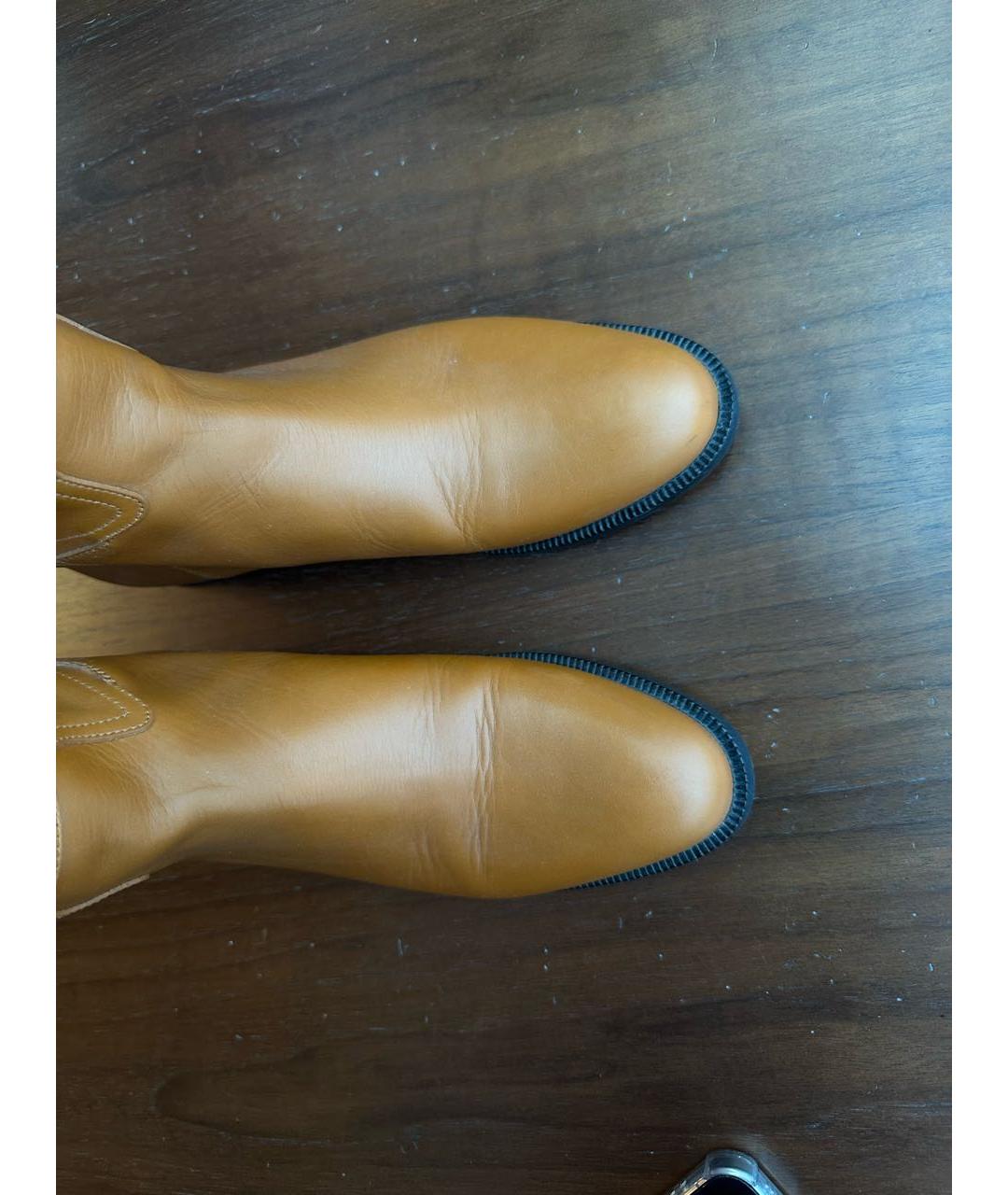 ELISABETTA FRANCHI Оранжевое кожаные сапоги, фото 3