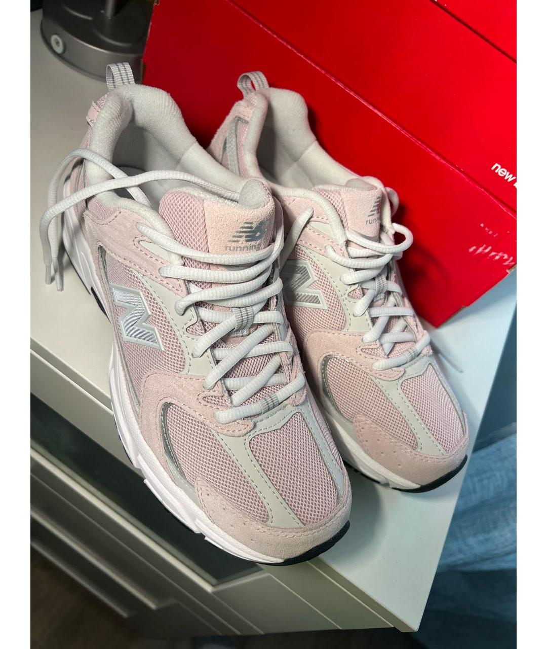 NEW BALANCE Розовые замшевые кроссовки, фото 6