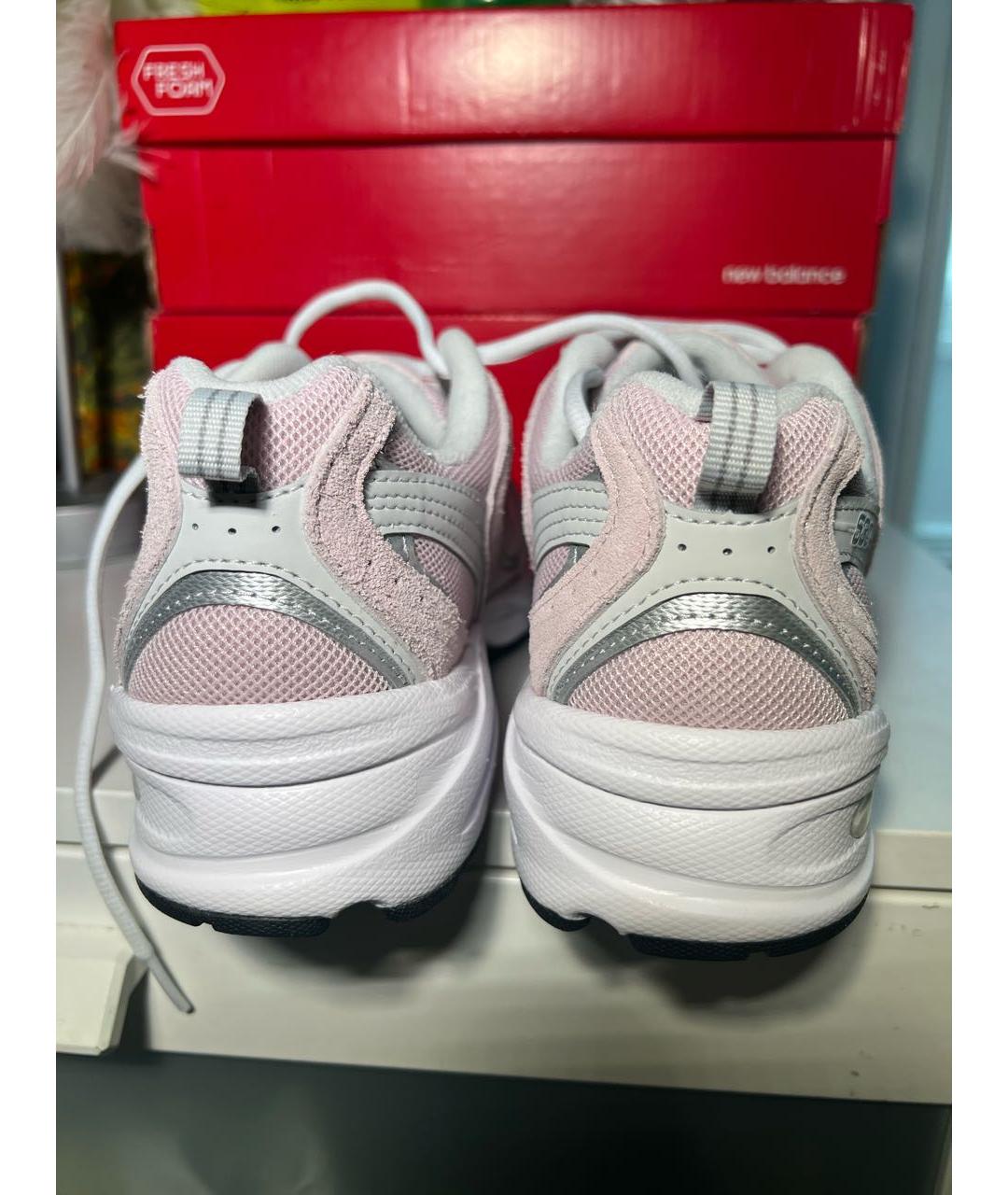 NEW BALANCE Розовые замшевые кроссовки, фото 4