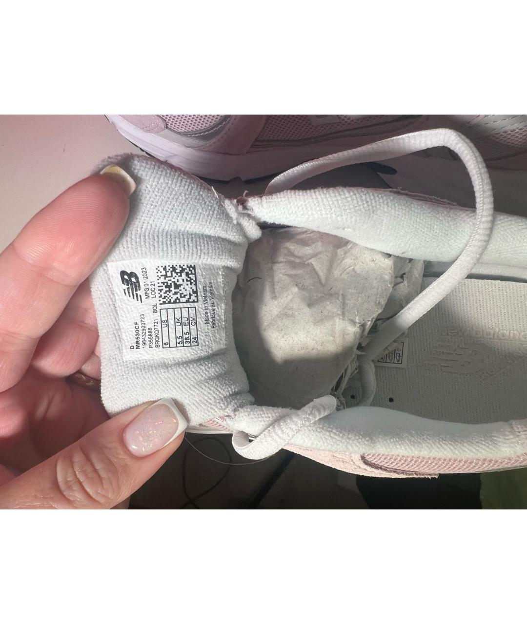 NEW BALANCE Розовые замшевые кроссовки, фото 7