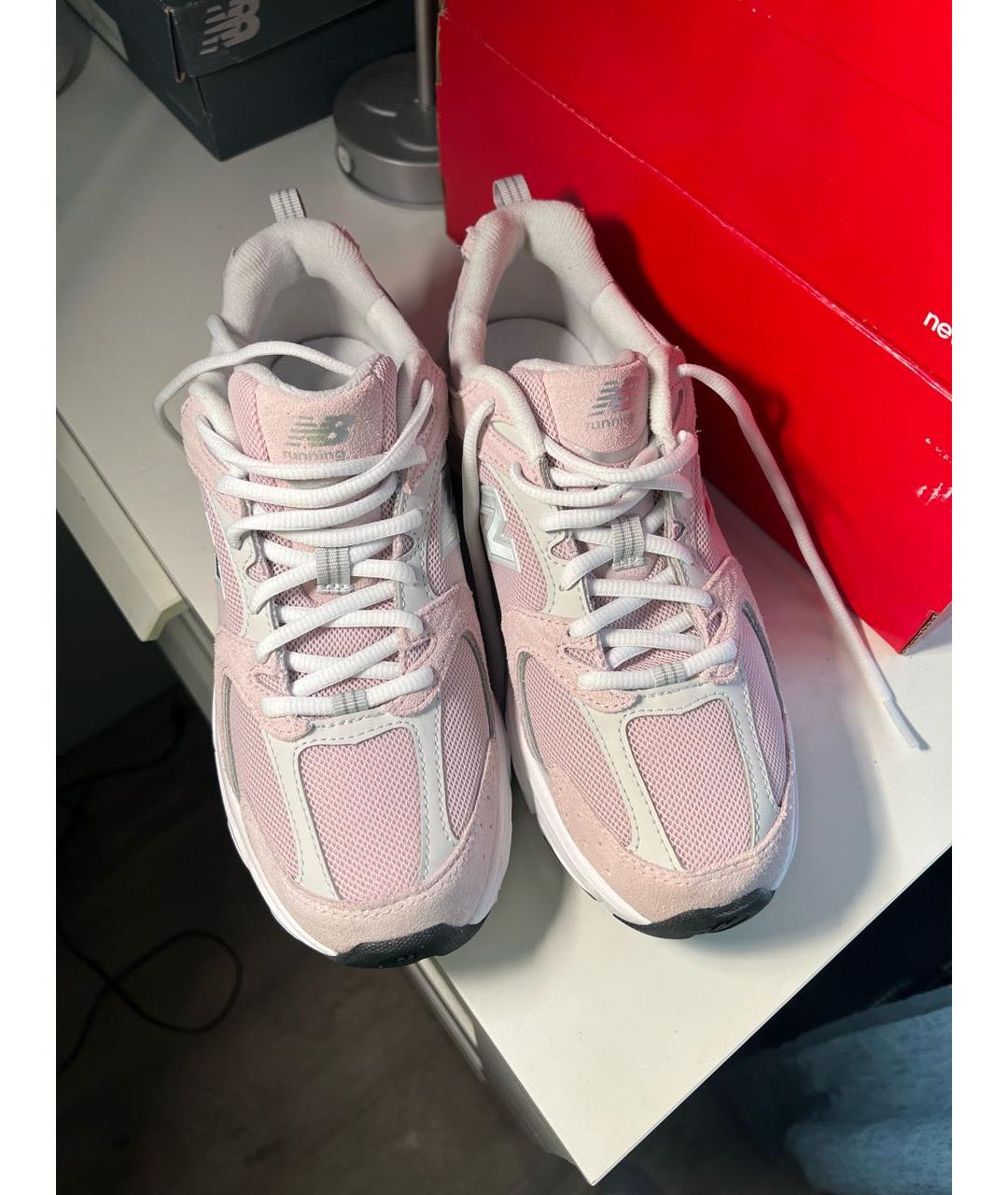 NEW BALANCE Розовые замшевые кроссовки, фото 3