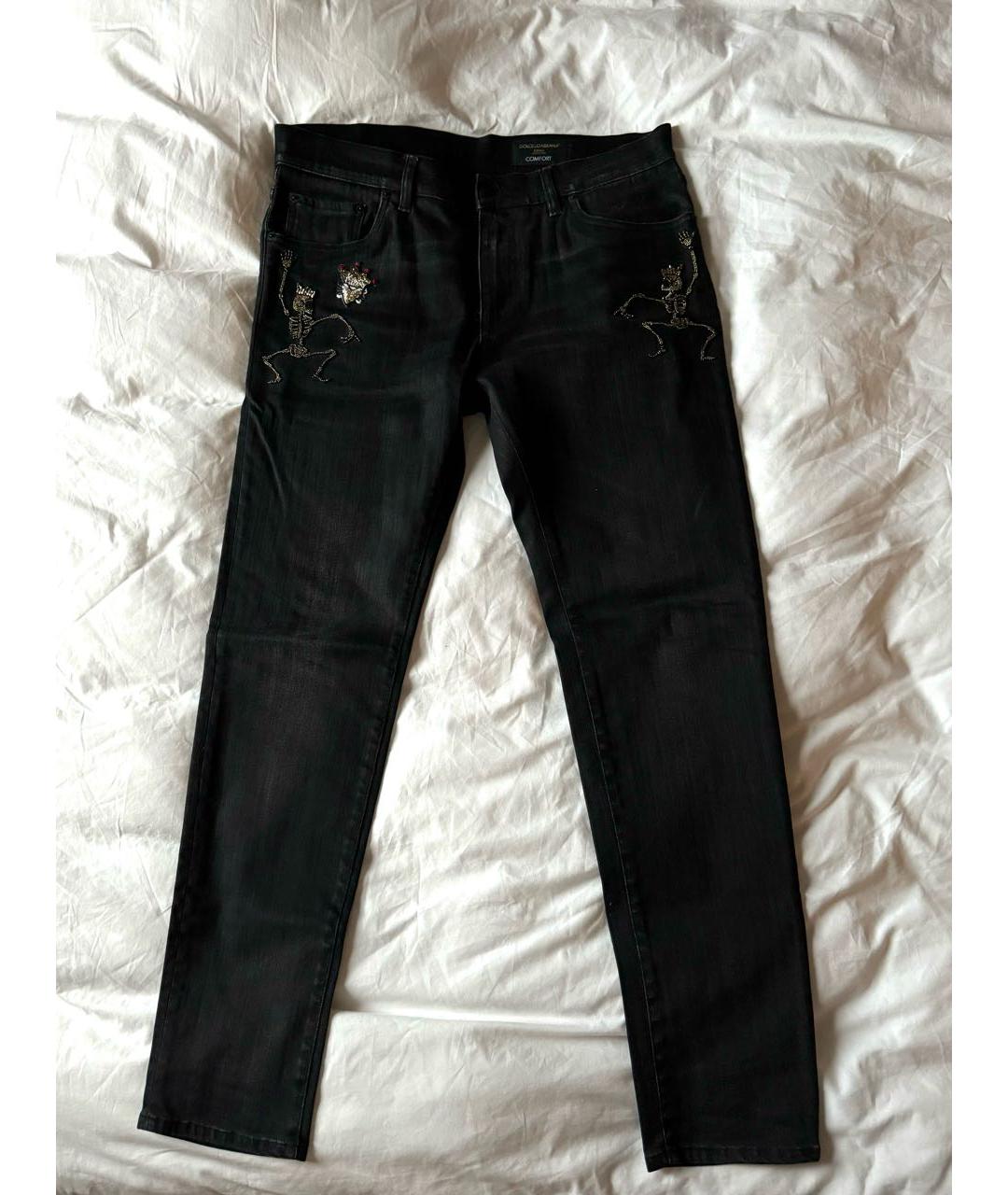DOLCE&GABBANA Черные хлопковые джинсы скинни, фото 2