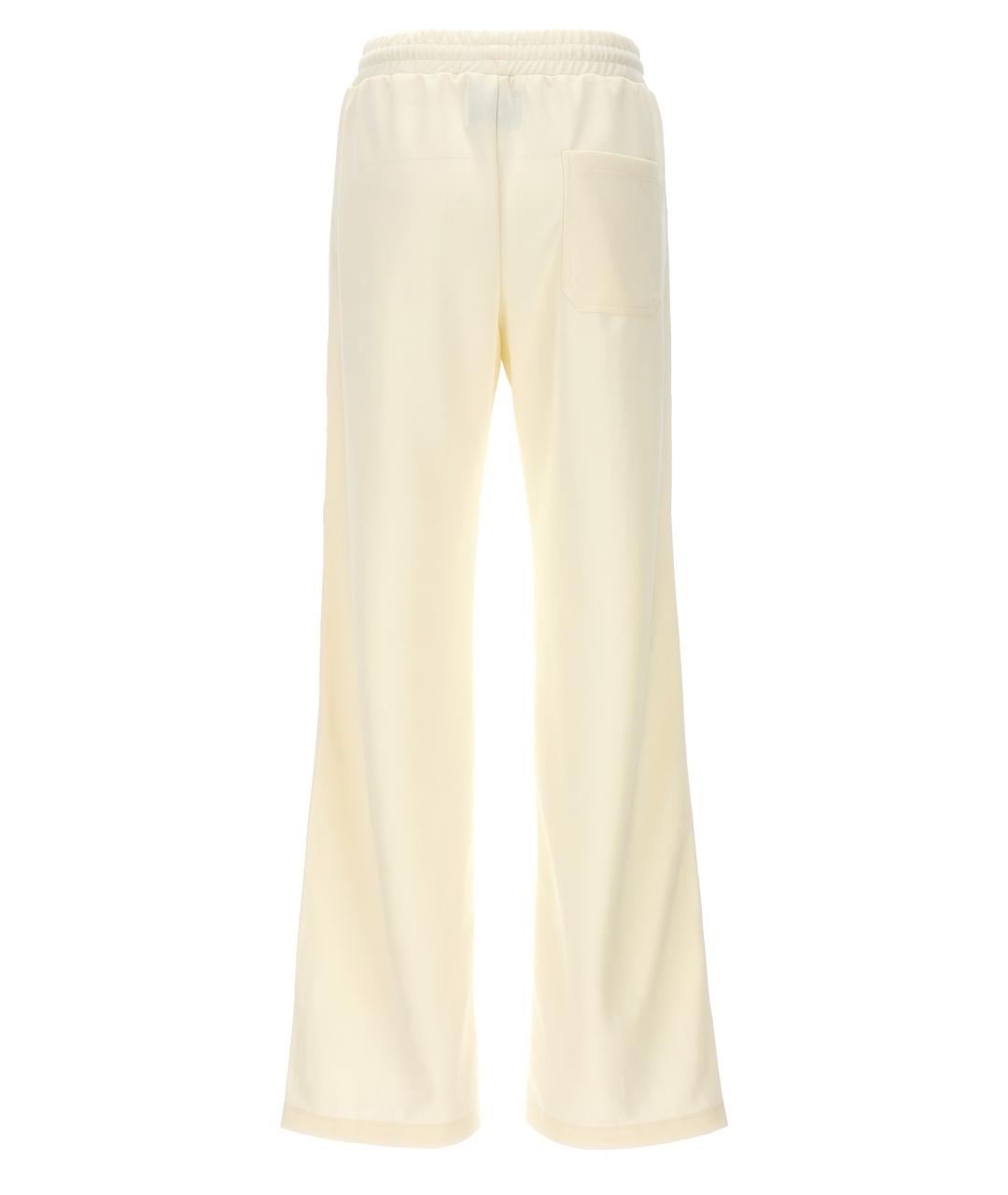 GOLDEN GOOSE DELUXE BRAND Белые полиэстеровые прямые брюки, фото 3