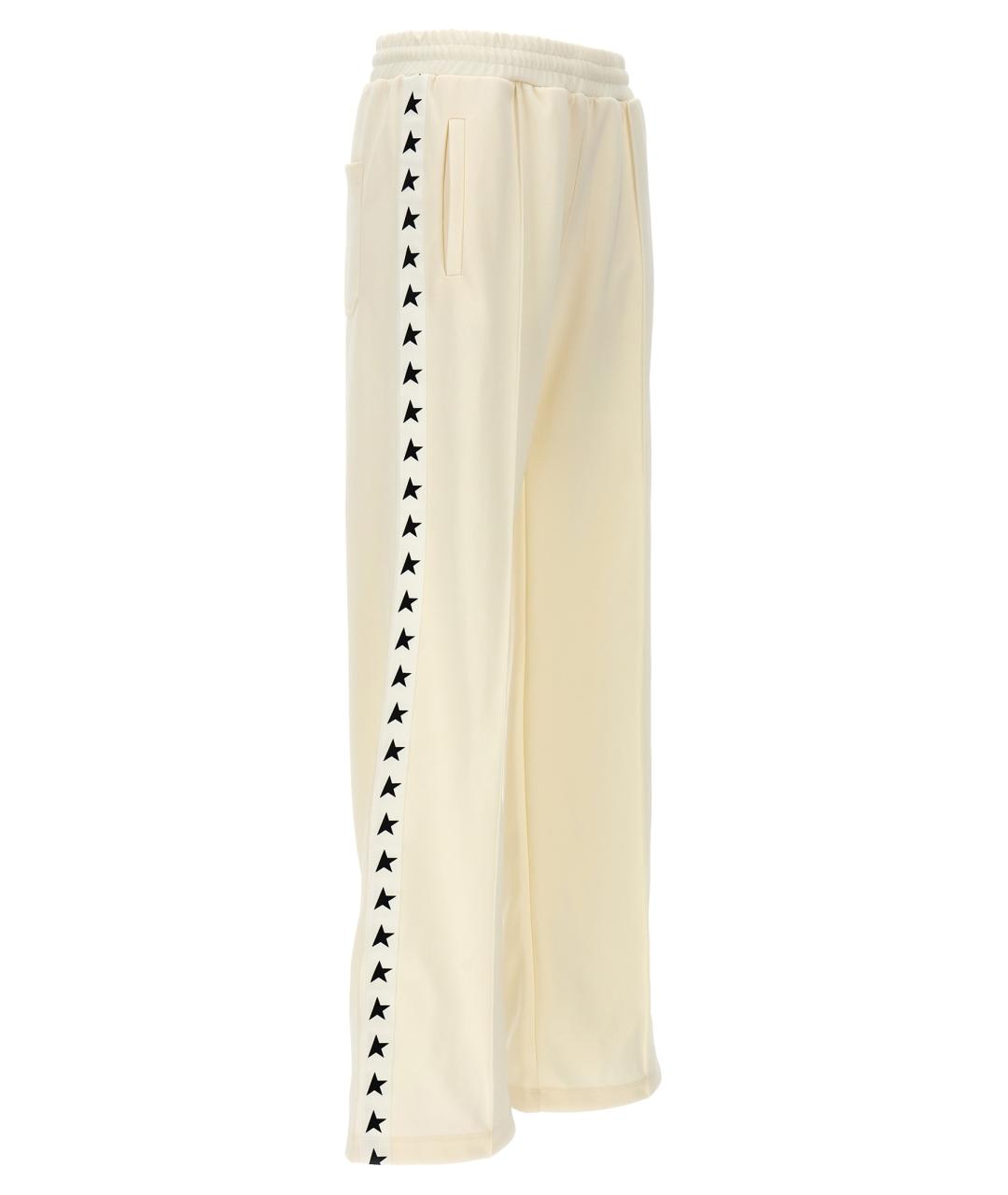 GOLDEN GOOSE DELUXE BRAND Белые полиэстеровые прямые брюки, фото 2