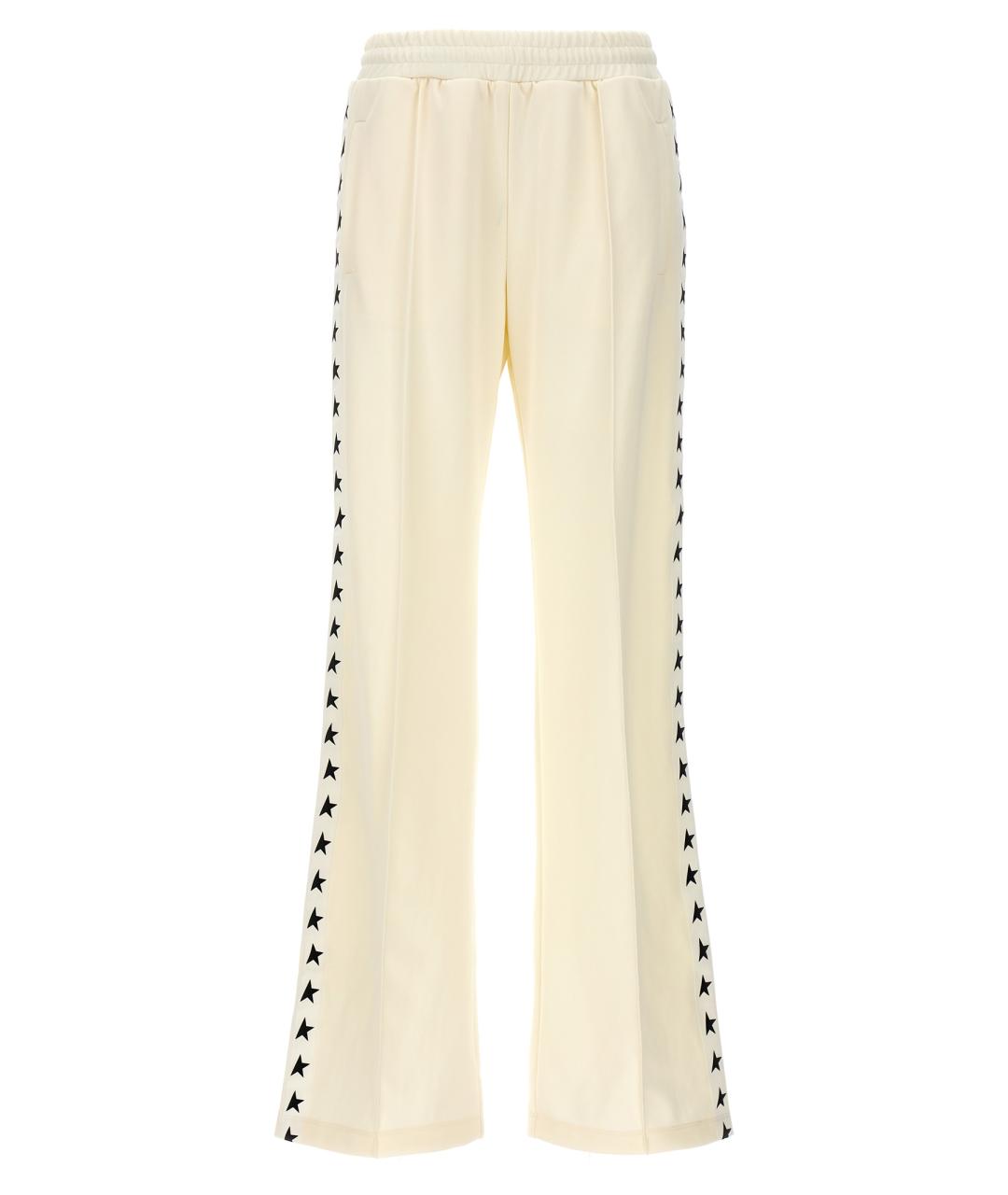 GOLDEN GOOSE DELUXE BRAND Белые полиэстеровые прямые брюки, фото 1
