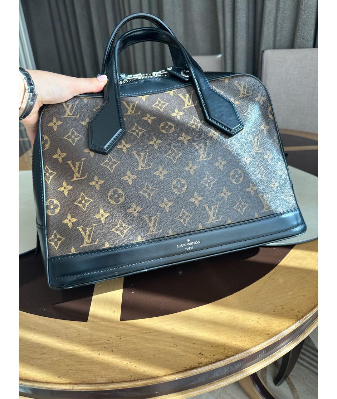 LOUIS VUITTON Коричневая кожаная сумка тоут, фото 5