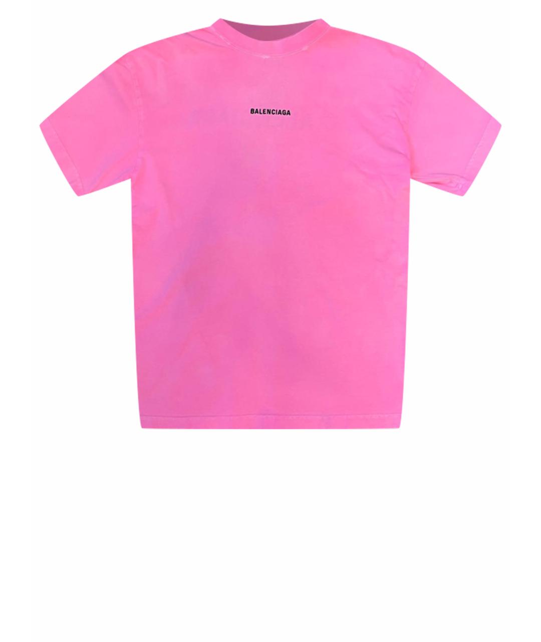 BALENCIAGA Розовая хлопковая футболка, фото 1