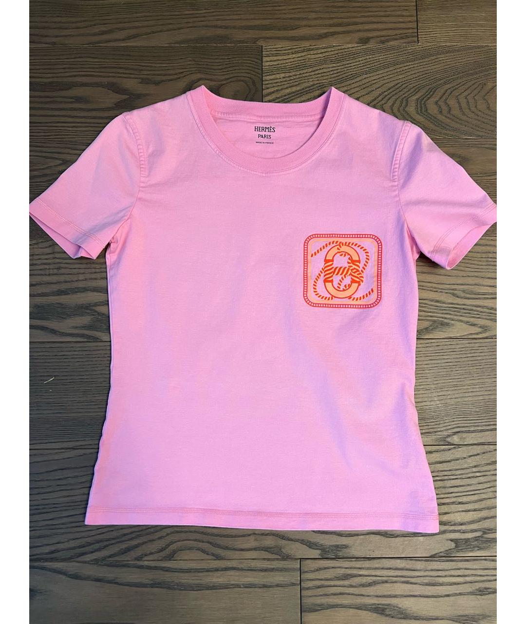 HERMES PRE-OWNED Розовая хлопковая футболка, фото 6