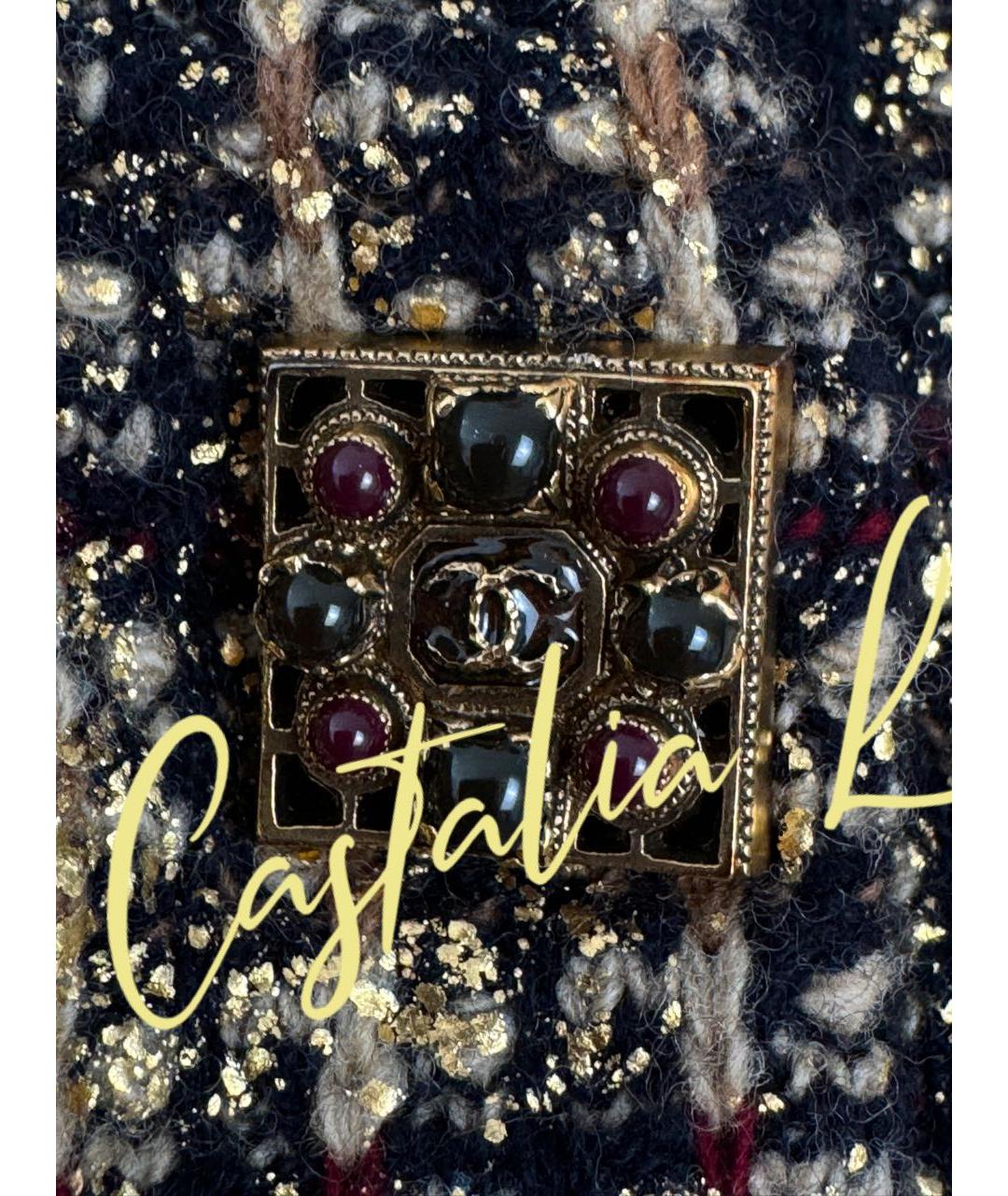 CHANEL Золотое кашемировое коктейльное платье, фото 7