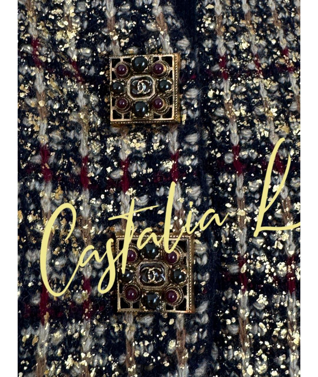 CHANEL Золотое кашемировое коктейльное платье, фото 5