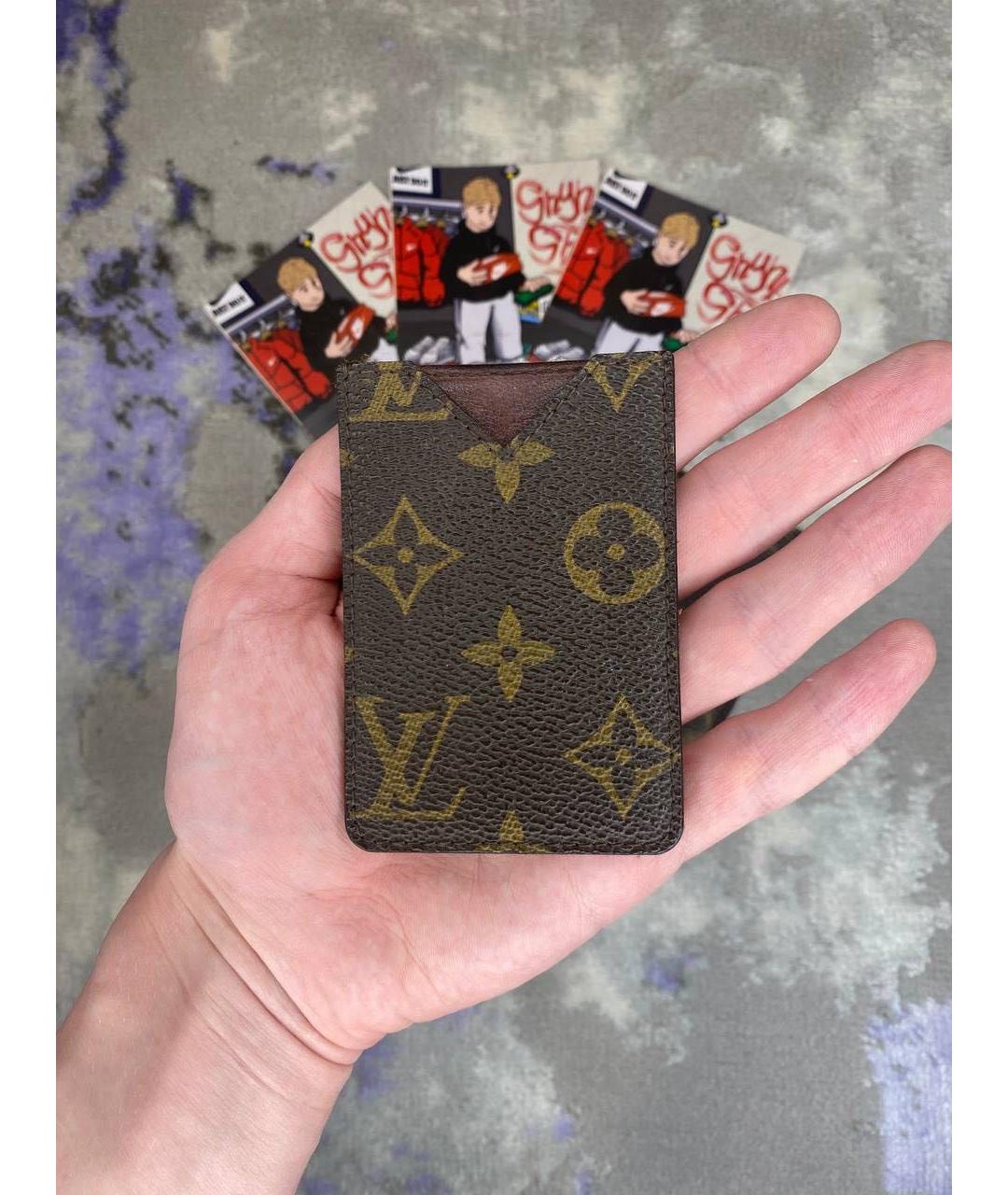 LOUIS VUITTON Коричневая кожаная визитница, фото 4