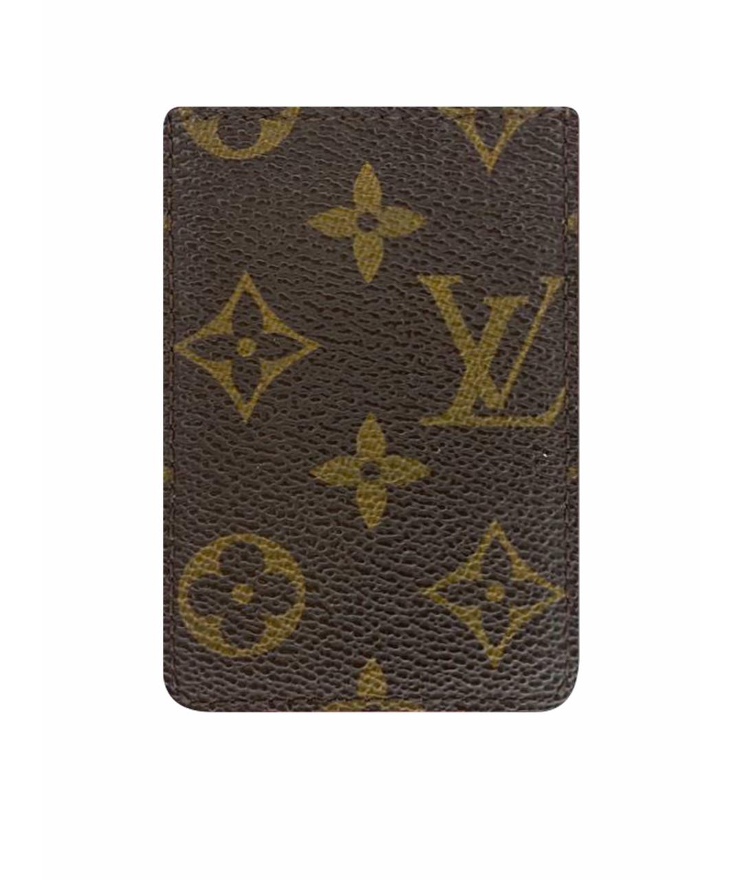 LOUIS VUITTON Коричневая кожаная визитница, фото 1