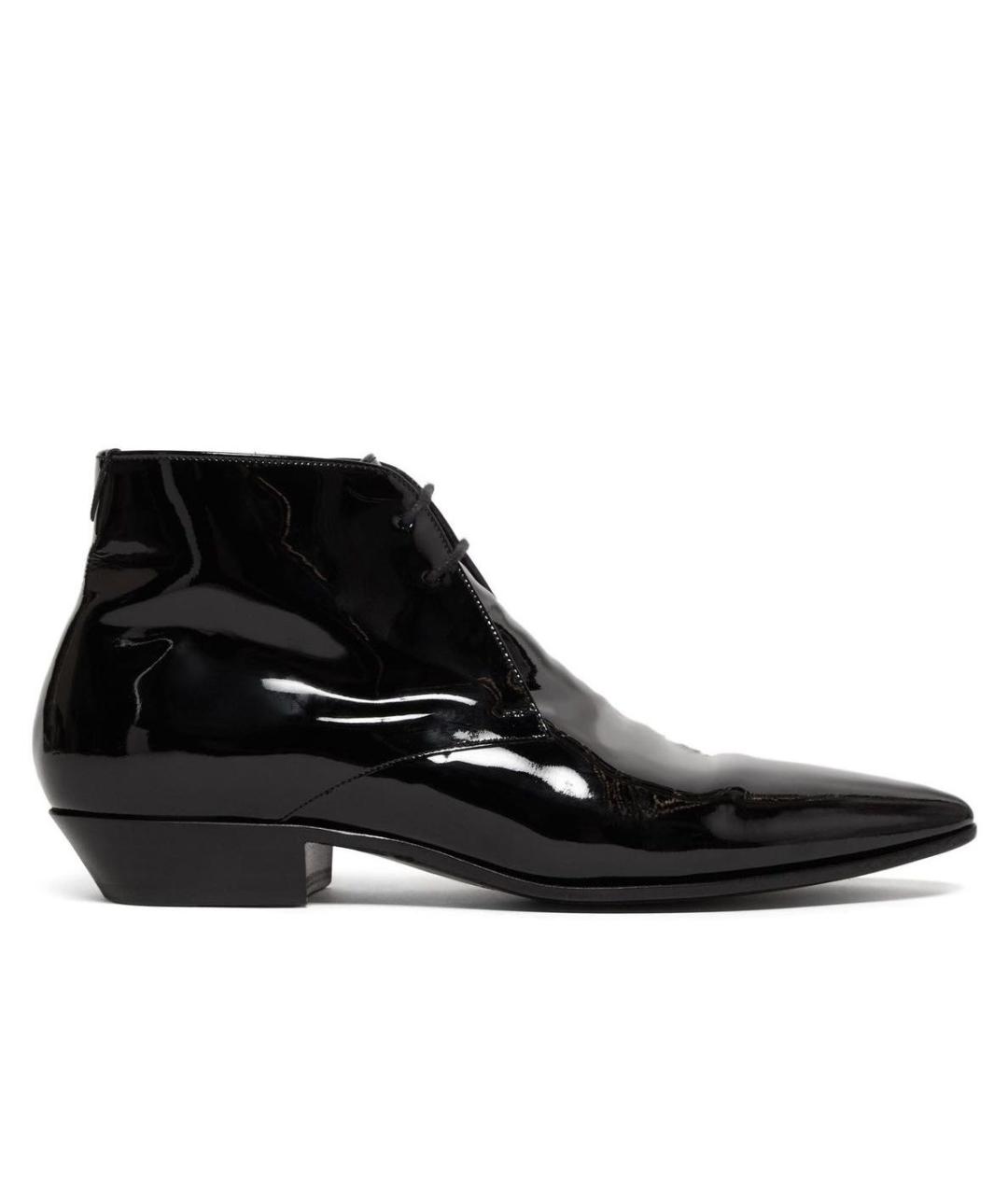 SAINT LAURENT Черные ботильоны из лакированной кожи, фото 3